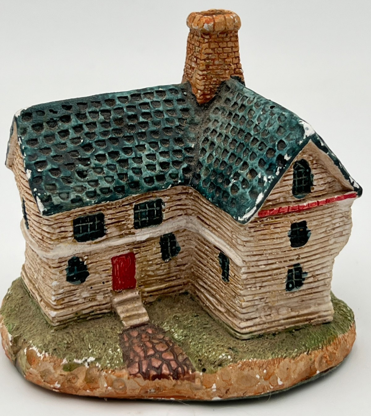 VTG Miniature Stone Cottage House Figurine Rustic Vintage Style Display Décor