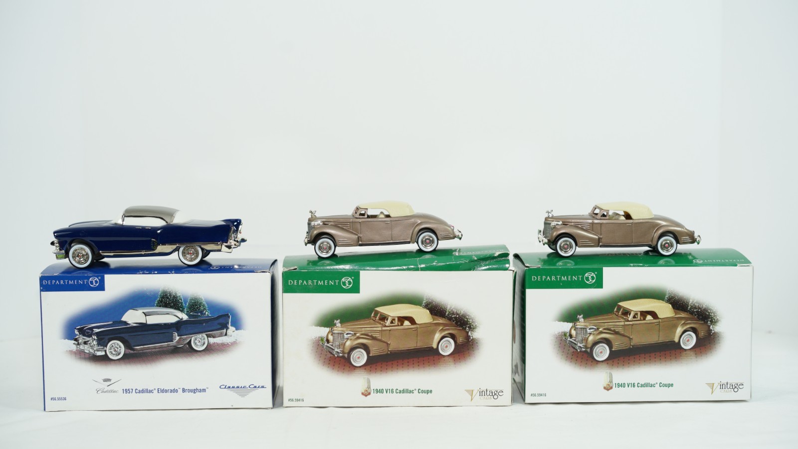 Department 56 Classic Vintage Cars 1957 Cadillac Eldorado & 1940 V16 Coupe S13