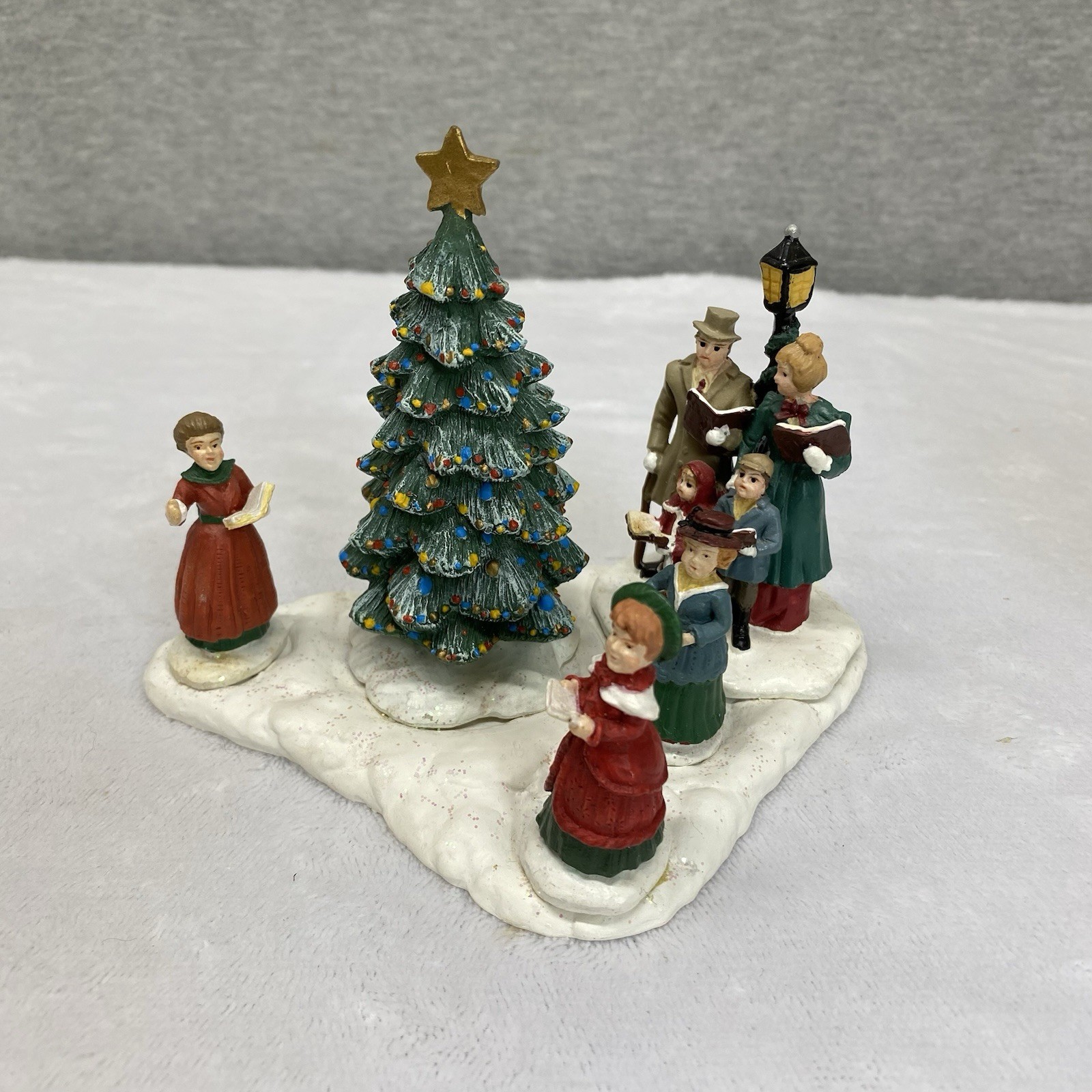 Christmas Village Singing Around Tree Carollers Figurine Accessory Holiday