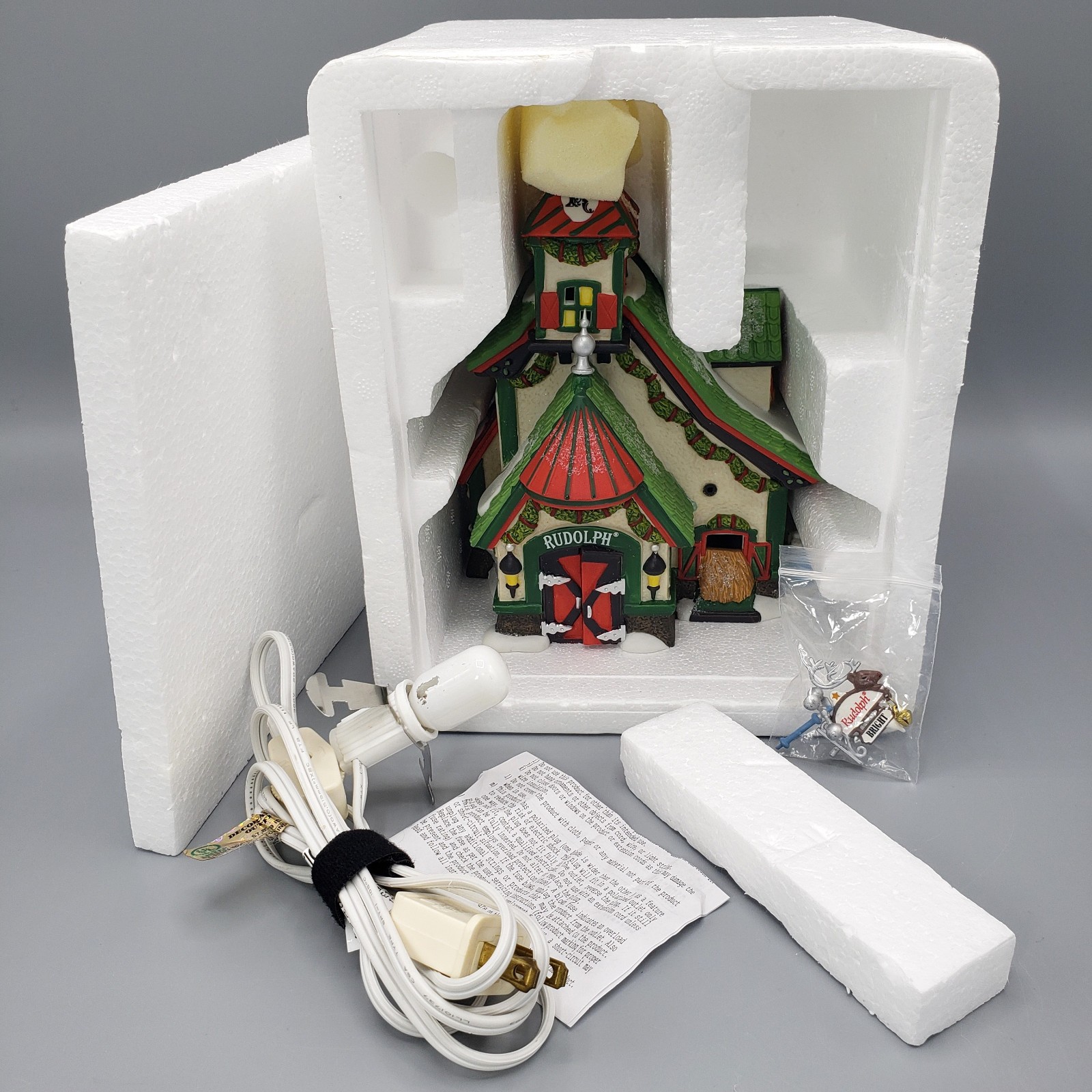 SIGNED Tom Bates Dept 56 Reindeer Stables Rudolph 2012 North Pole Series 4025278