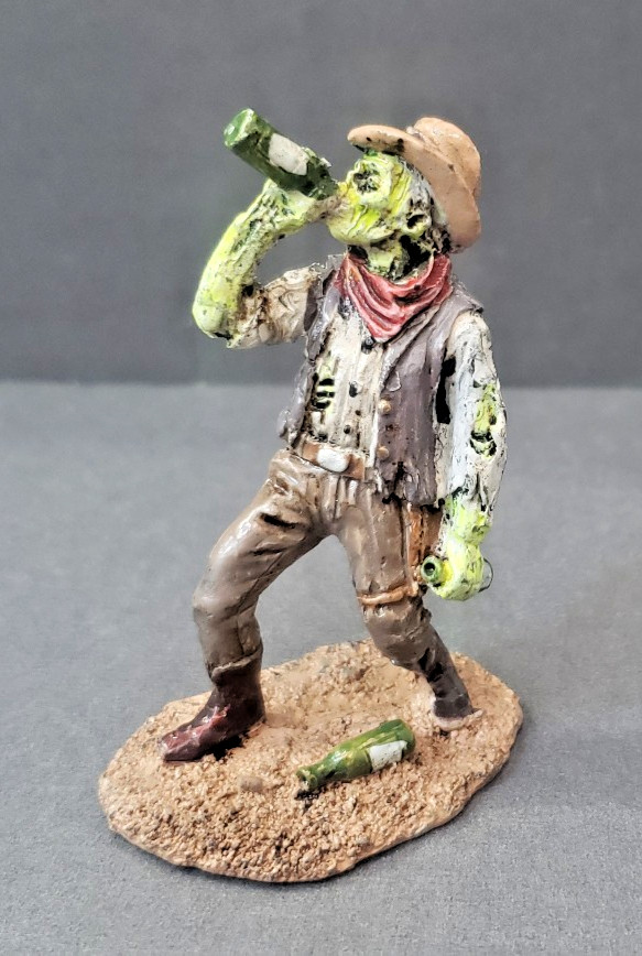 *RARE* Lemax Spooky Town Drunken Ghoul Halloween Skeleton Cowboy Figurine 2010