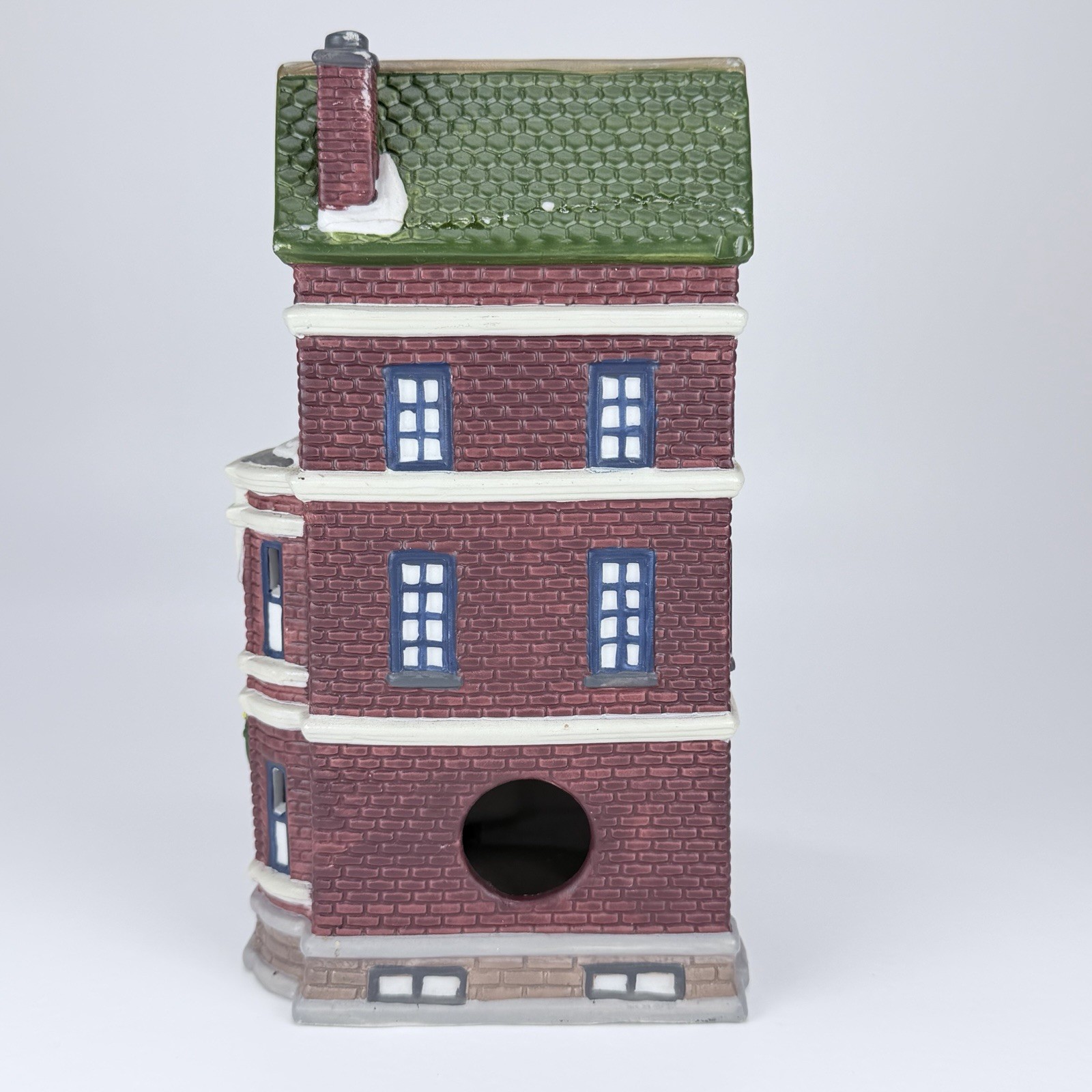 Christmas Village Bank, Missing Light Holiday Decoration 8” High