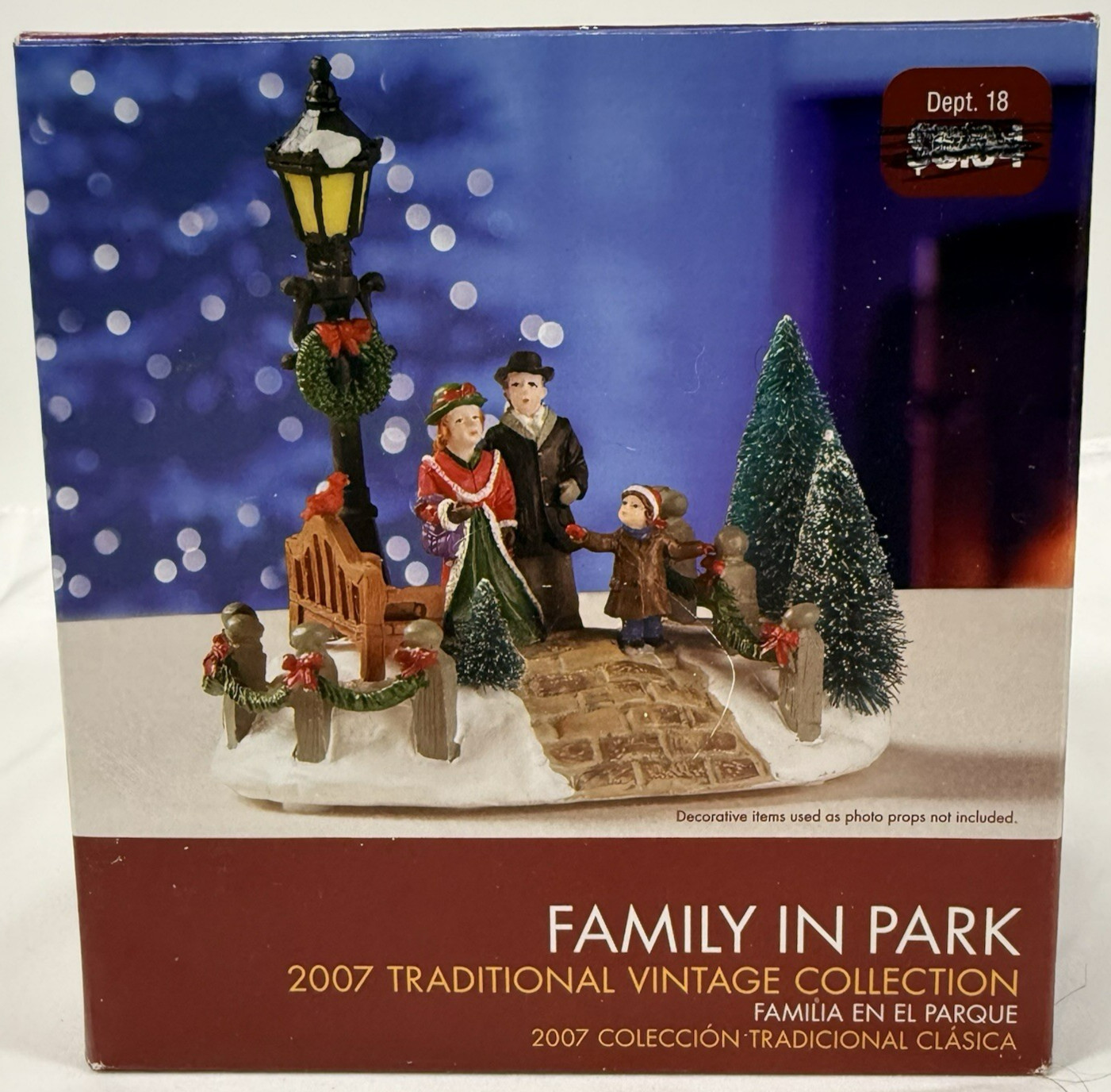 Christmas Traditional Vintage Collection Village family in park 2007