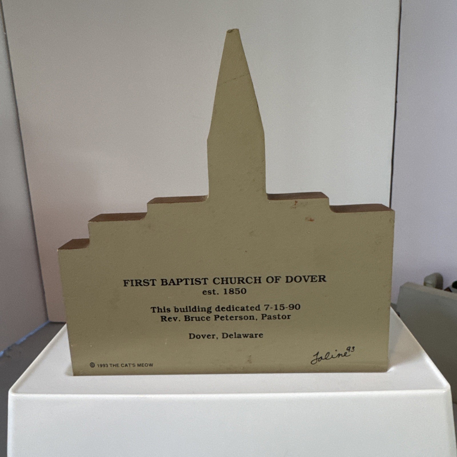 1993 Cat’s Meow Wood Replica of First Baptist Church Of Dover, Delaware