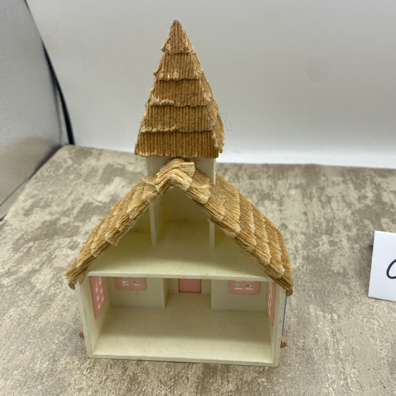 Hide-A-Way Chapel Miniature Easter Village House Collectible Dept 56 W/2 Squi