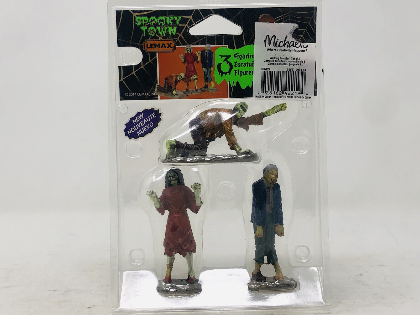 Lemax Spooky Town WALKING ZOMBIES 3pc #42219 Halloween Village Crawling Walking