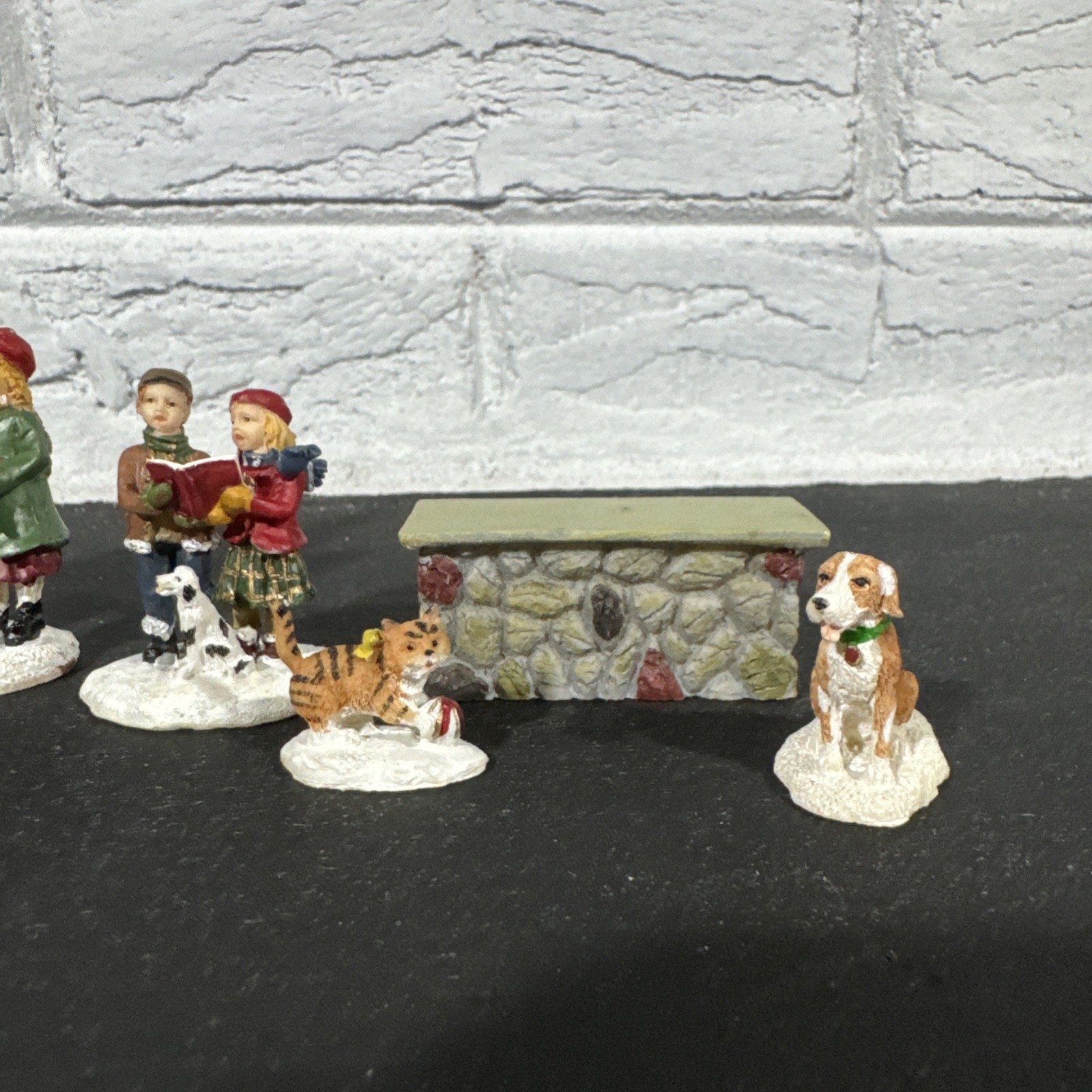 St Nicholas Square Christmas Village Accessory Figure Lot Carolers Wall Mailbox