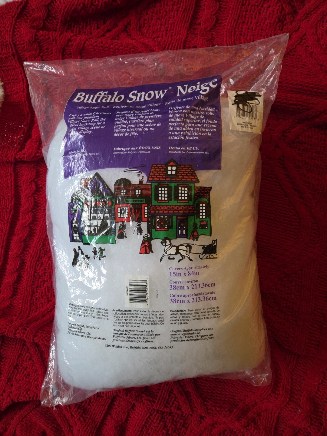 BUFFALO SNOW VILLAGE ROLL 15” X 84” Made in the USA NEW