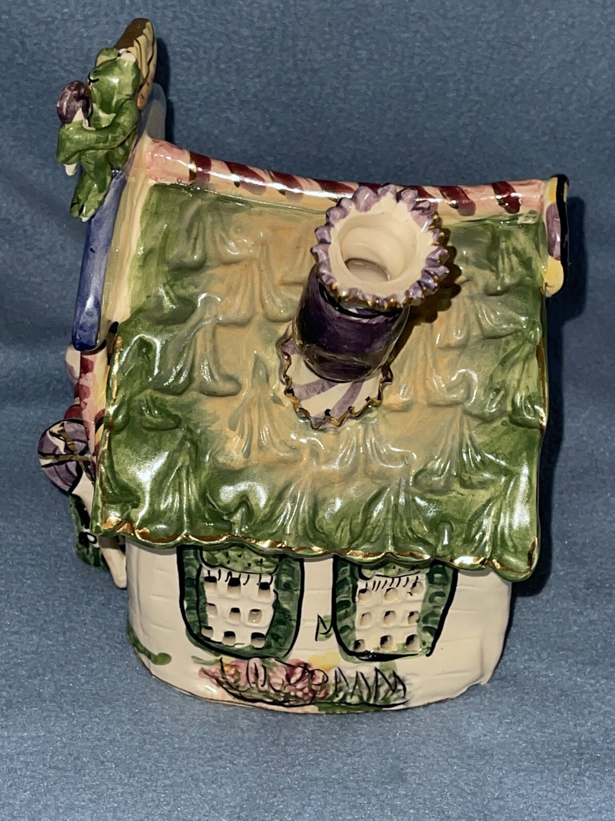 Blue Sky Candy Shop Ceramic Tealight House Heather Goldminc 2002 VTG Clay Works