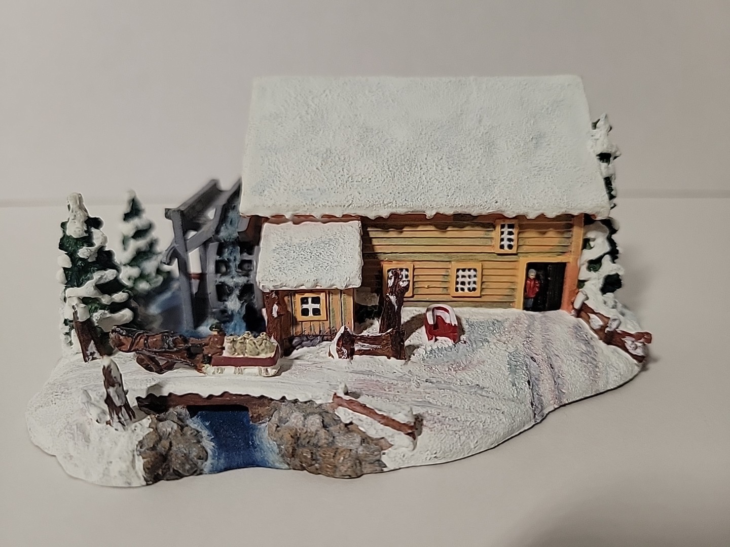 Vtg Hawthorne House: Currier & Ives “The Old Grist Mill” Holiday Display Figure