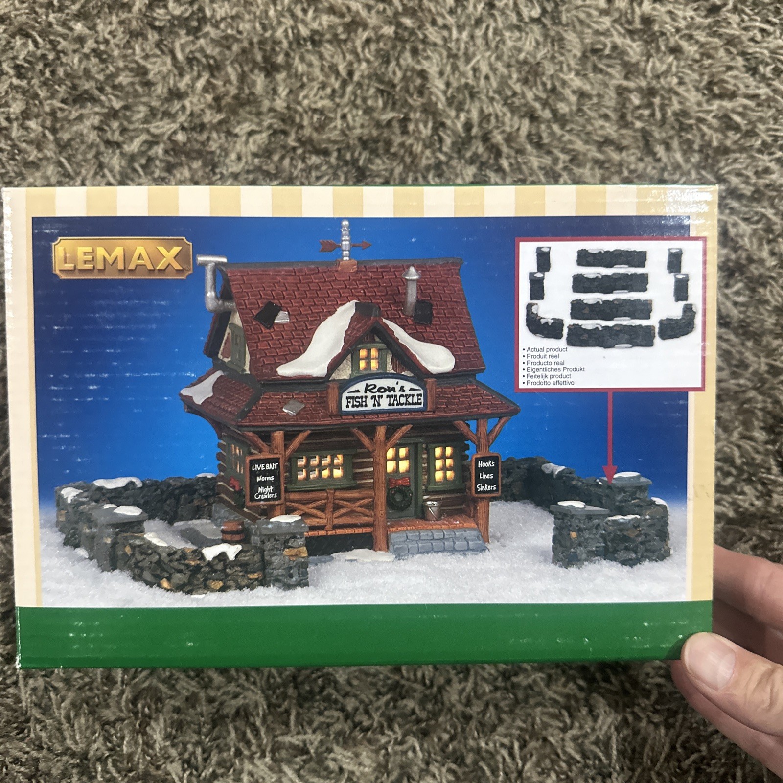 1999 Lemax Christmas Village Landscape Accents Colonial Stone Wall Set of 10