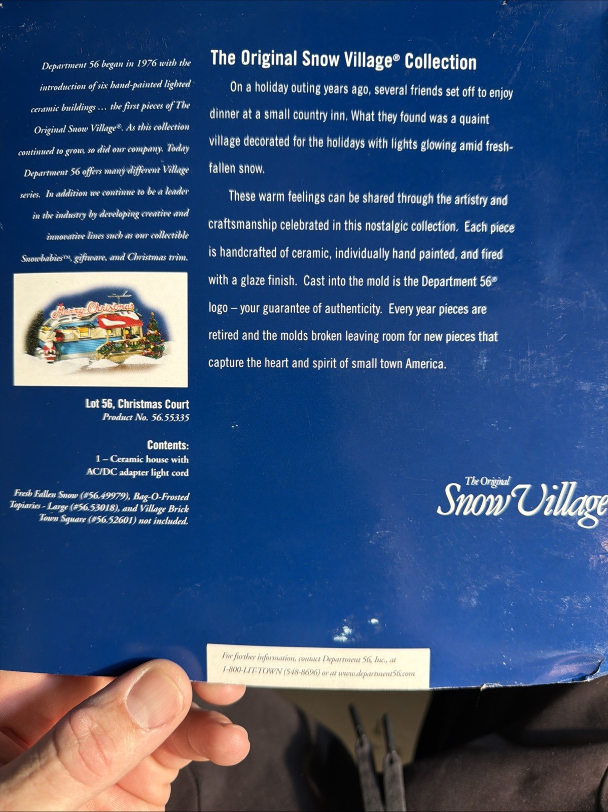 LIGHTED Dept. 56 Snow Village 2003 Lot 56, Christmas Court Trailer with Box