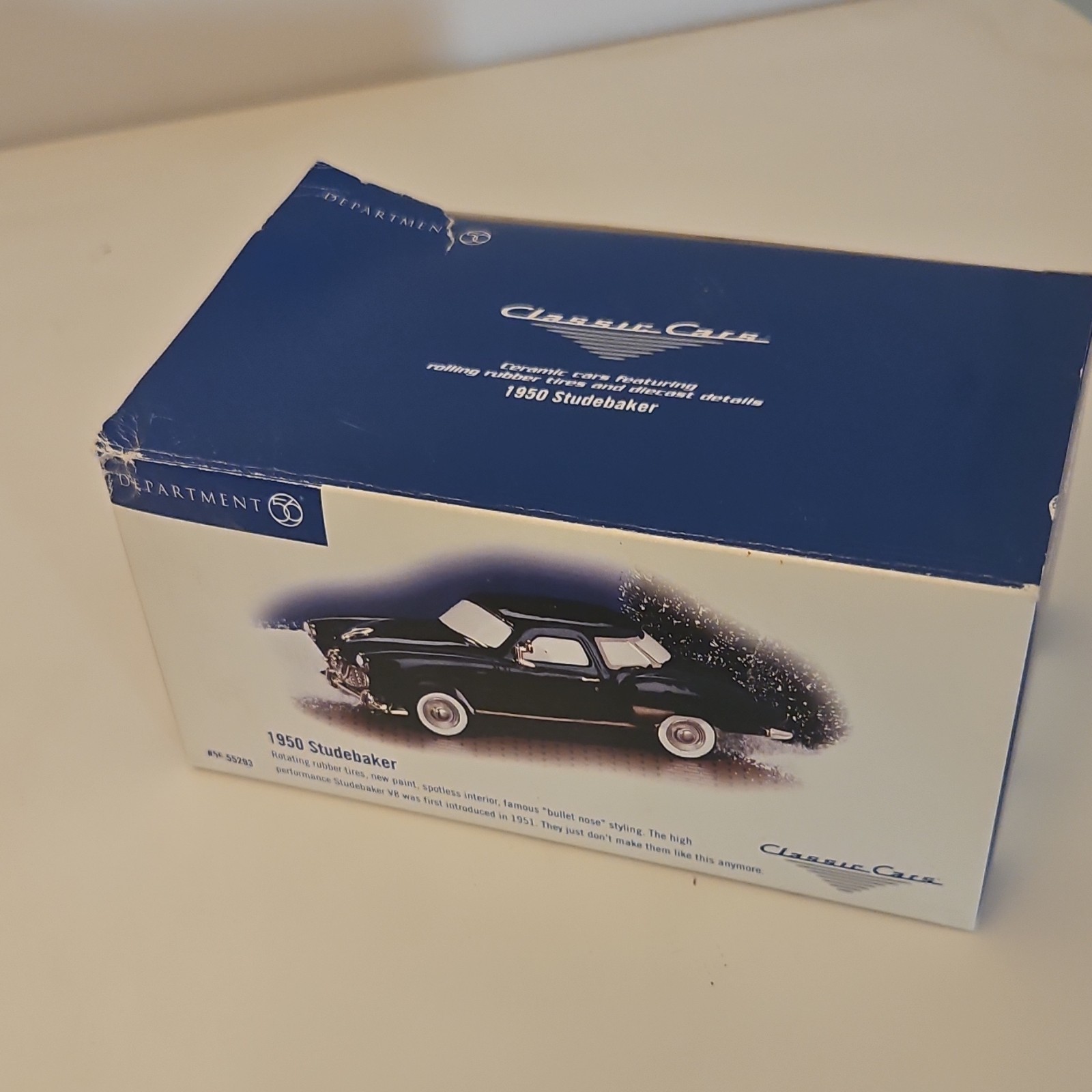Department 56 Snow Village Classic Cars 1950 Studebaker Porcelain 2001