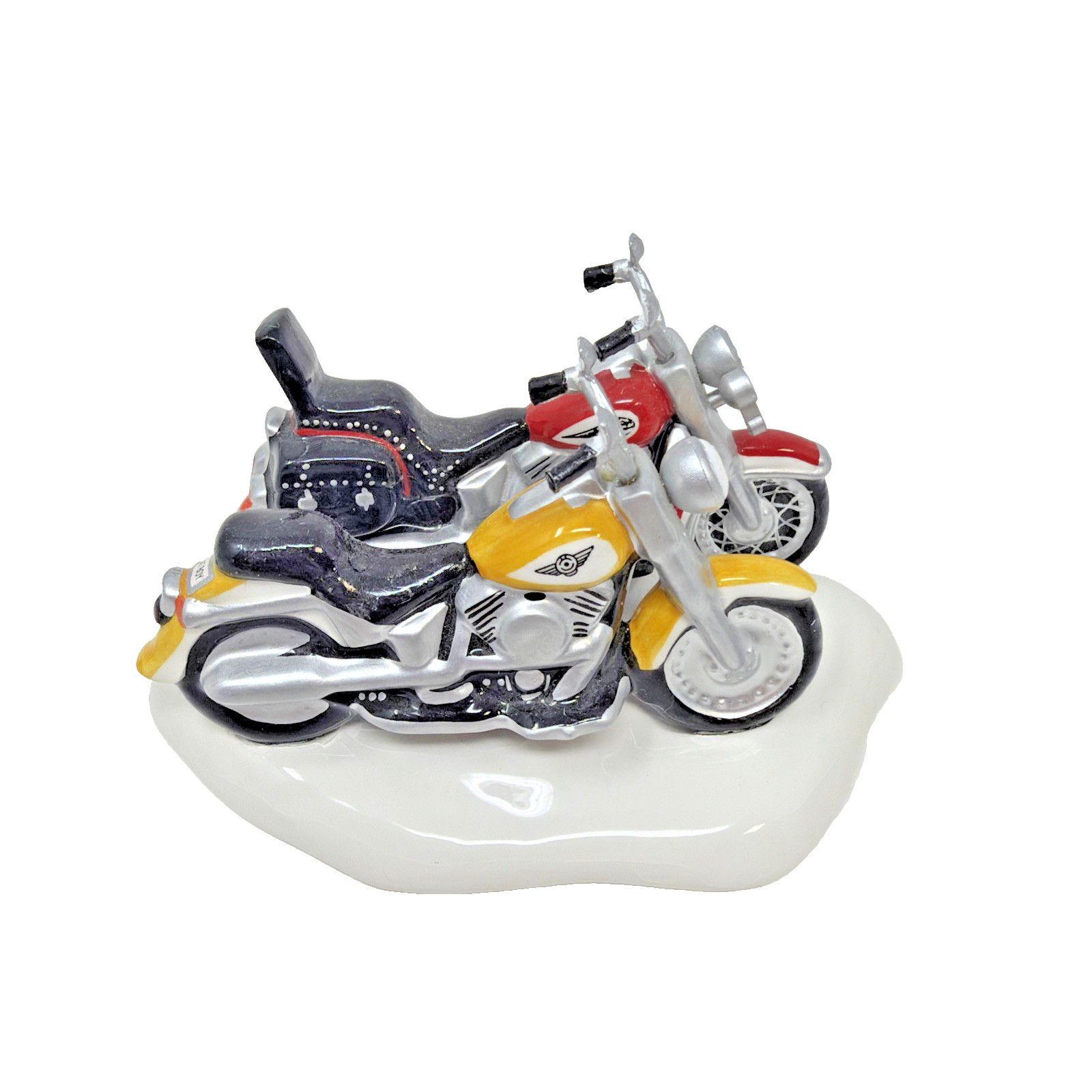 1997 DEPT 56 Snow Village HARLEY-DAVIDSON Fat Boy&Softail #54900 READ