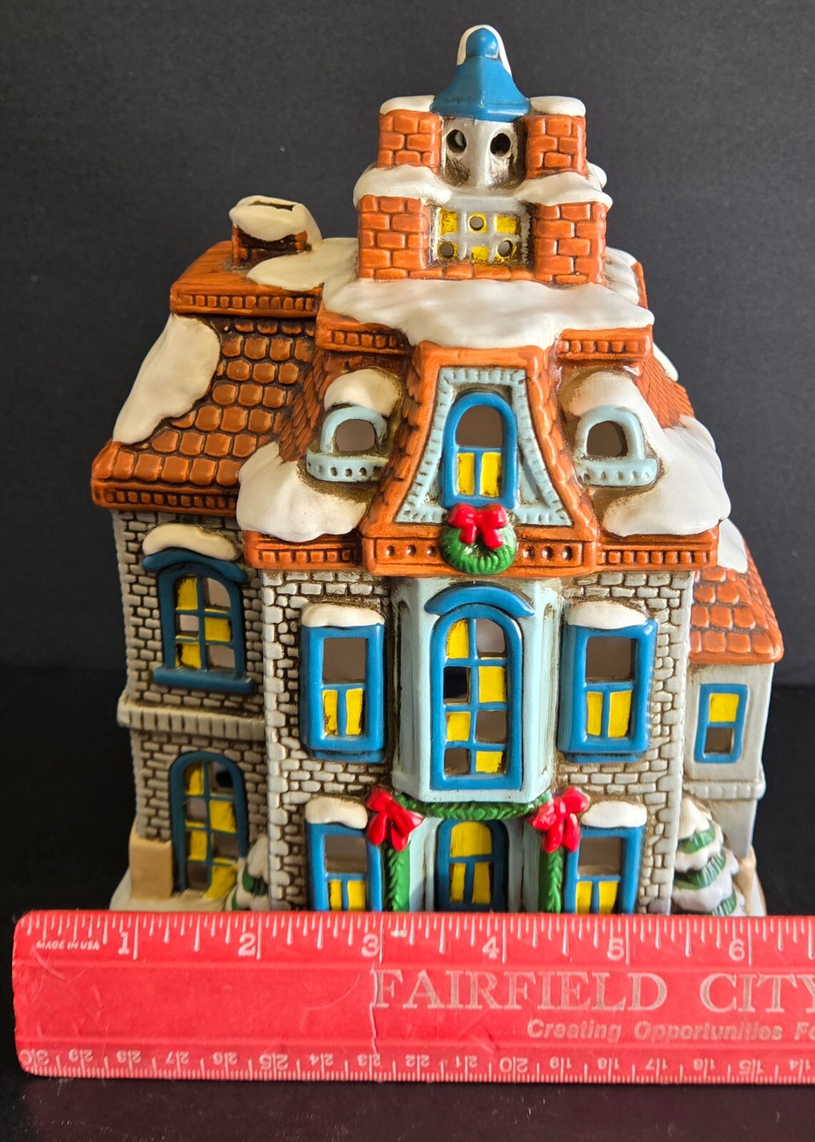 Lefton Colonial Village Xmas Byron Wood 1987 Graystone House #06339