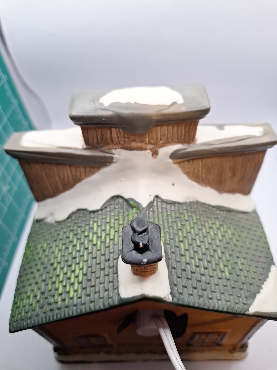 Lighted Ceramic Grocery Store With Diorama Display, Harborside Village? Dept 56?