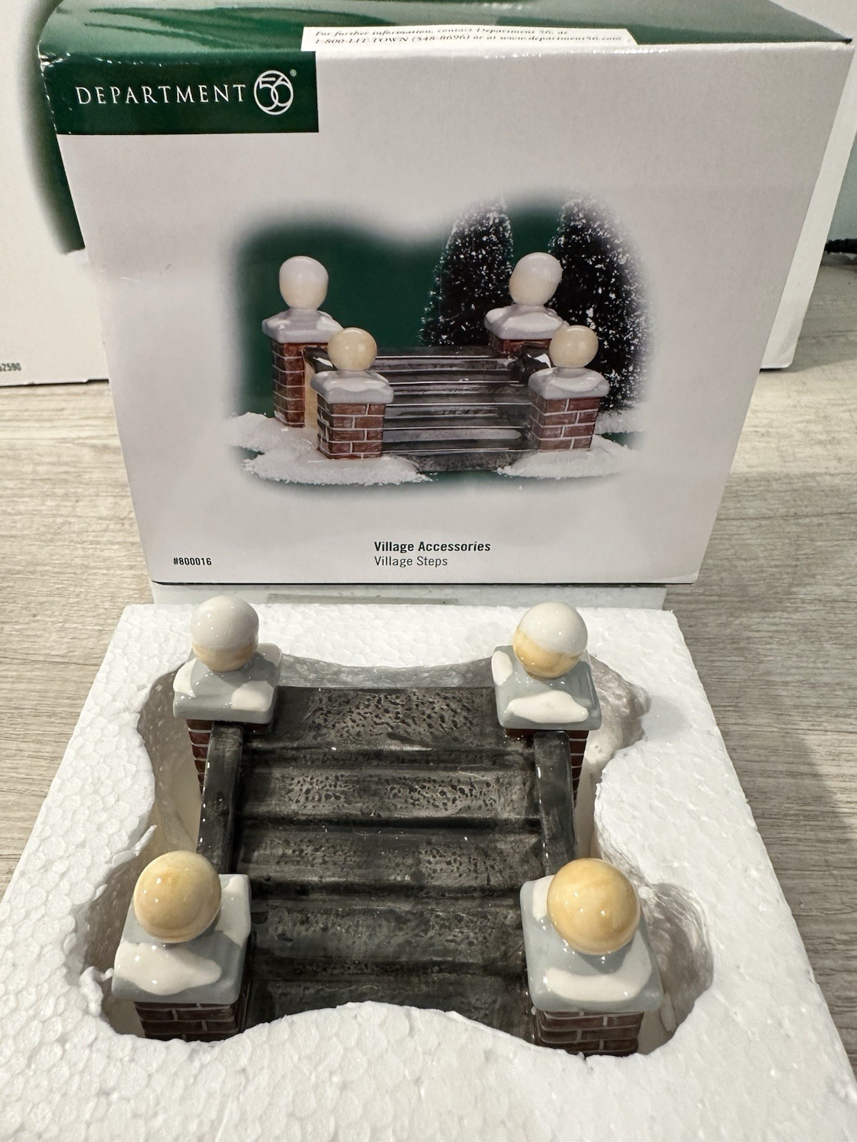 Department 56 Village Accessories – Lot Of Walls, Trees, Brick Path Etc