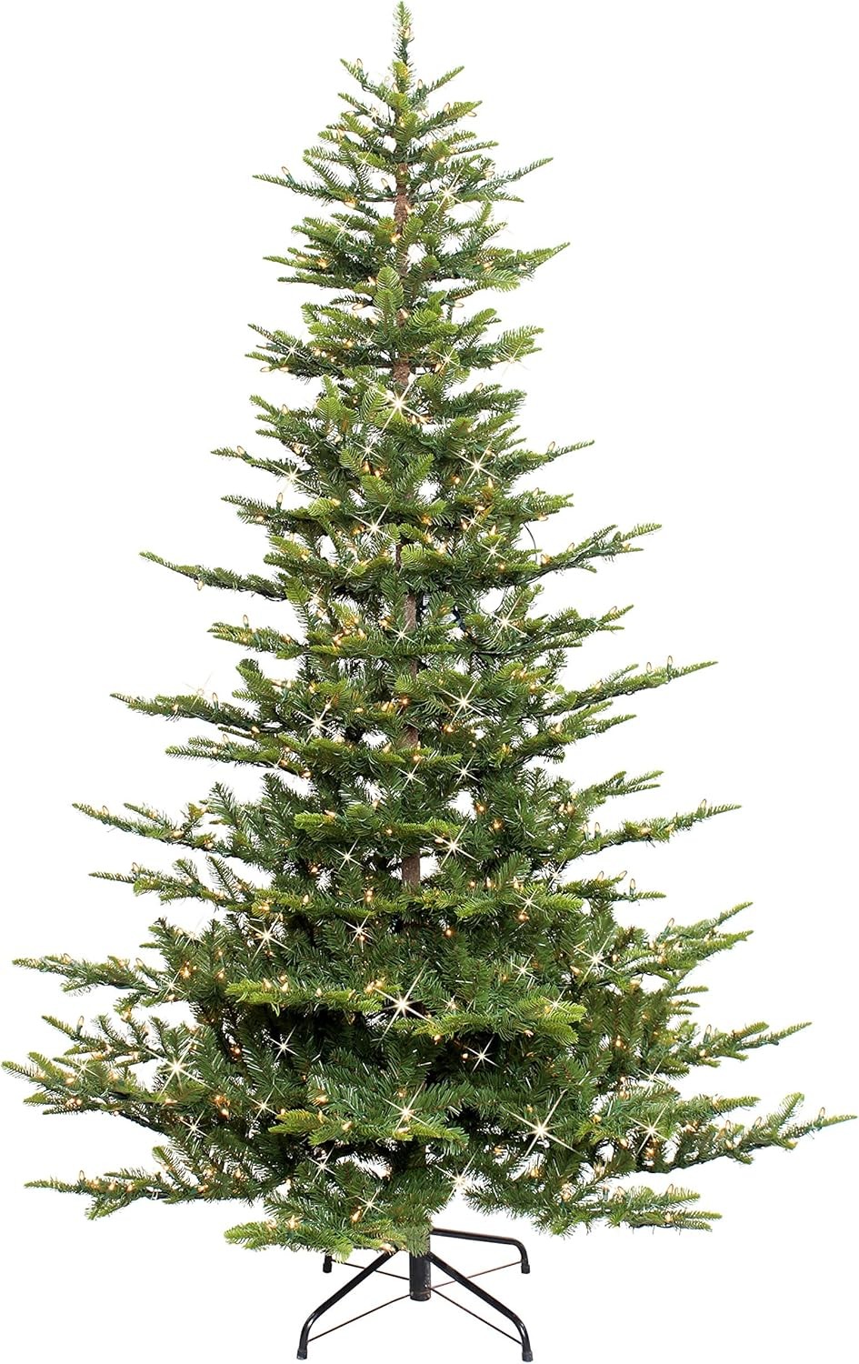 Puleo International 7.5ft Pre-Lit Aspen Fir Artificial Christmas Tree Green