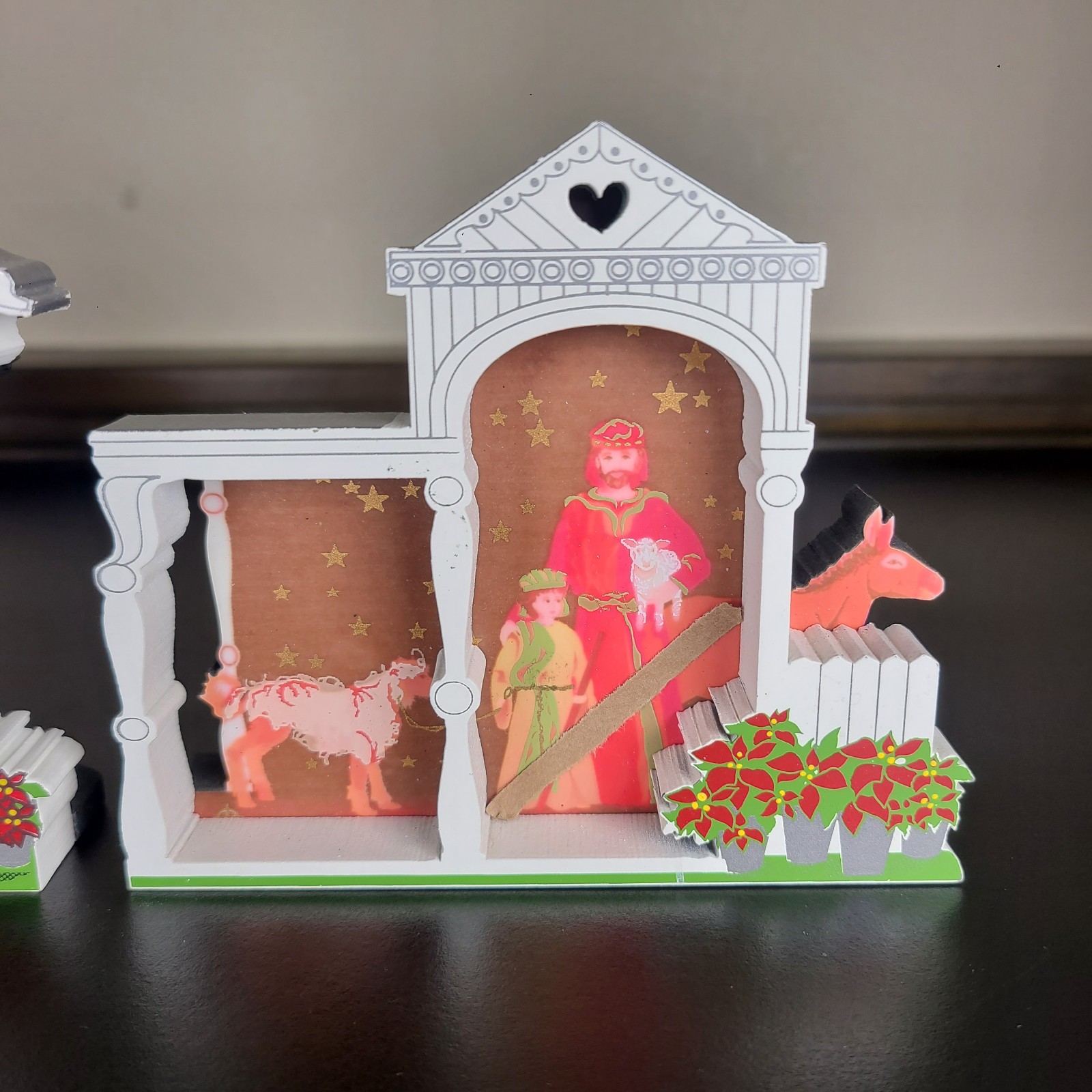 Lot of 3 VTG 1998 Shelia’s Heartsville Wood Nativity Handcrafted Christmas