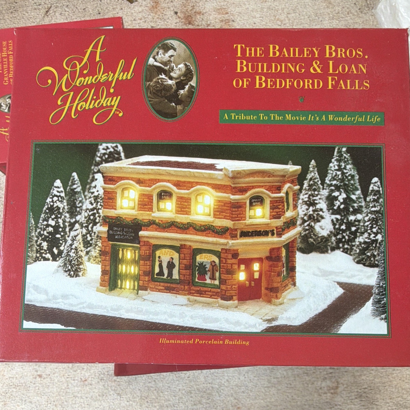 A Wonderful Holiday Bailey Bros. Building & Loan Illuminated Porcelain 1993 LE