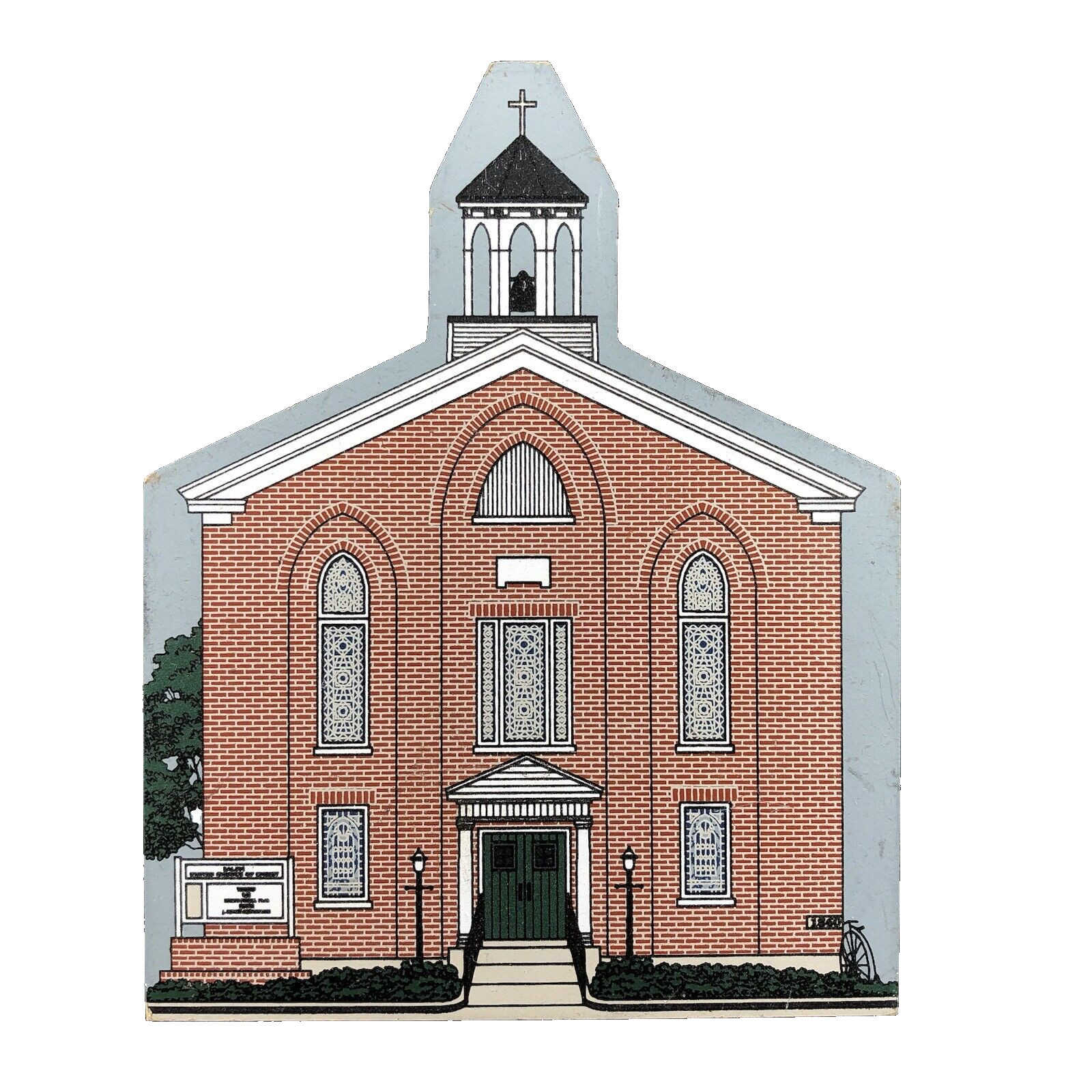 Hometown Collectables Wooden Village Shelf Sitter Salem Church Signed Hart