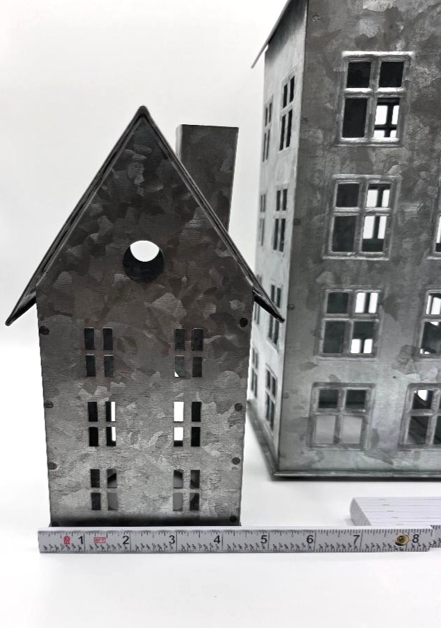 Pottery Barn Galvanized Village Houses SET of 2