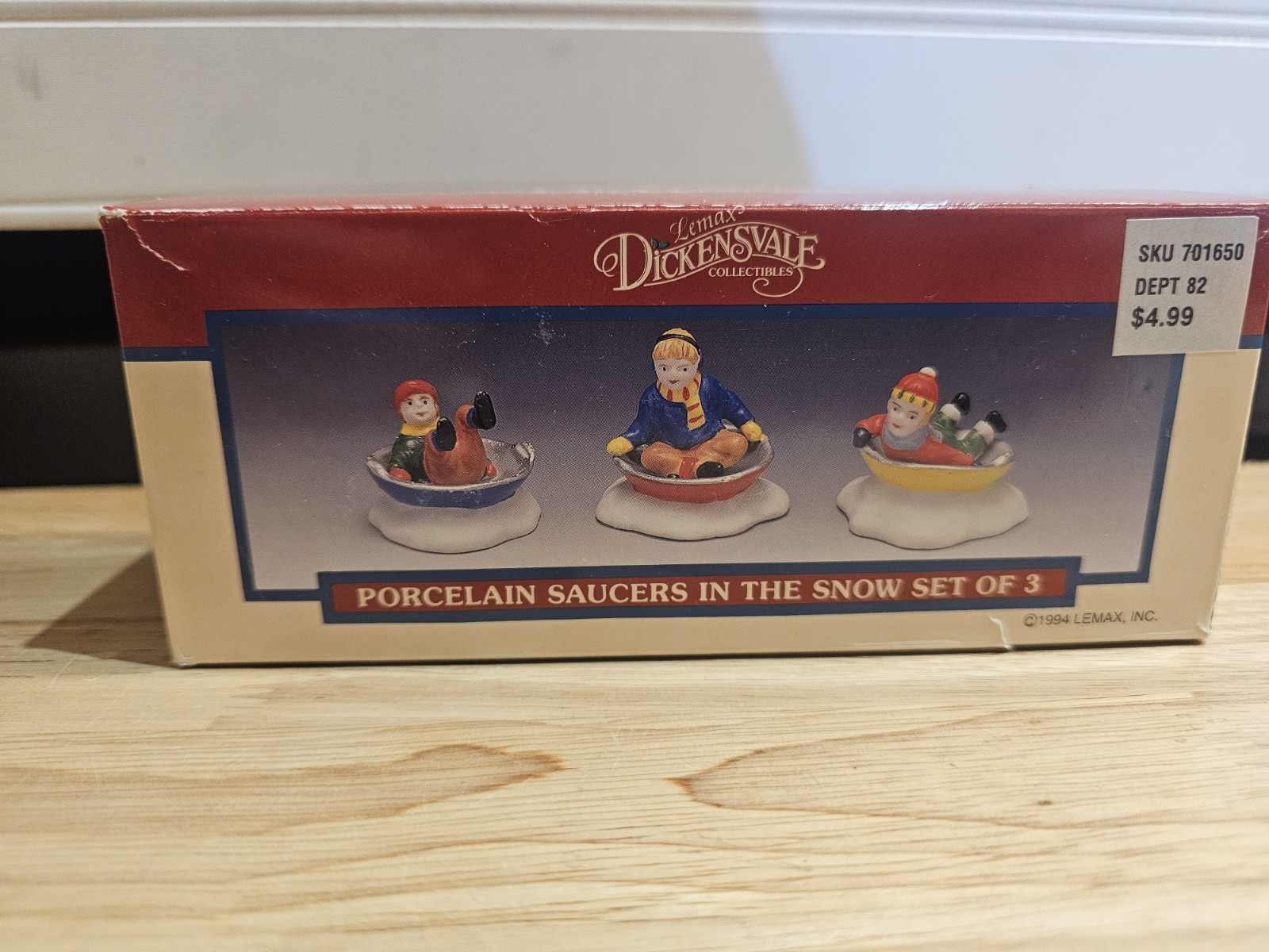 Lemax Dickensvale Collectibles Porcelain SAUCERS IN THE SNOW Set 3