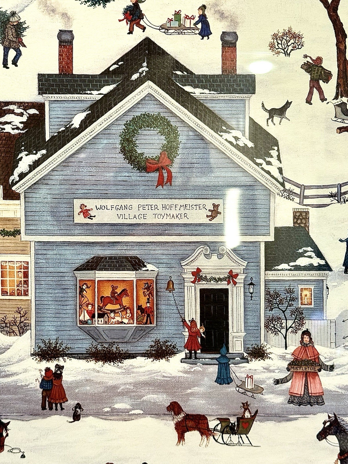 Americana Folk Art Titled “The Village Toymaker” (1987) By Linda Nelson Stocks