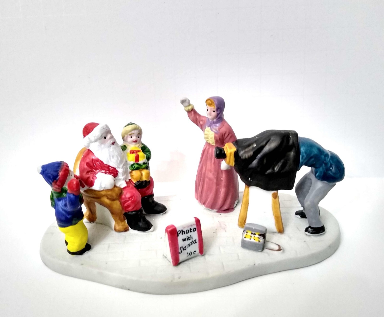 Vintage 1994 LEMAX Porcelain Photo With Santa Figure