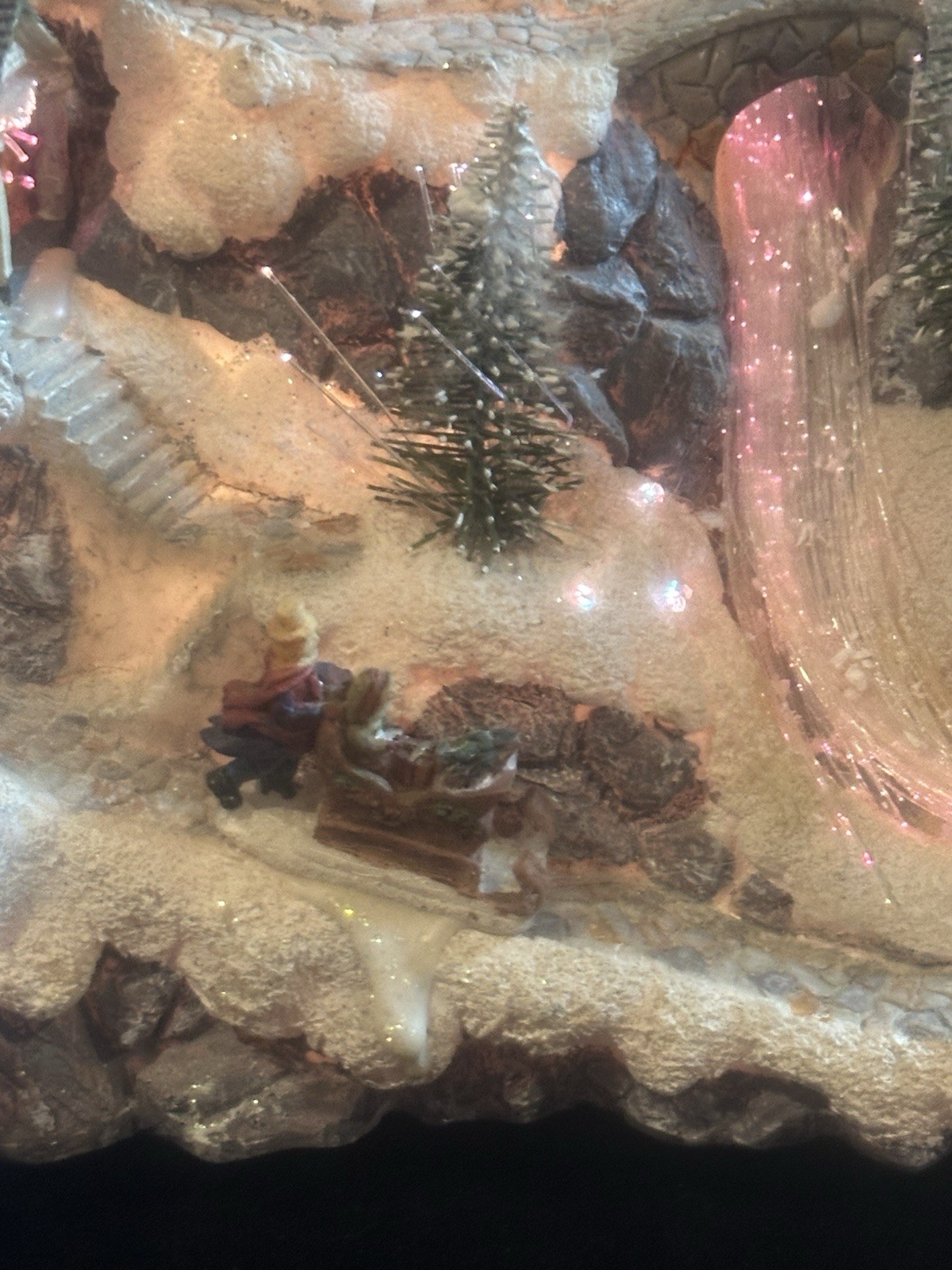 Puelo Fiber Optic Color Changing Christmas Village Vintage Christmas Decor