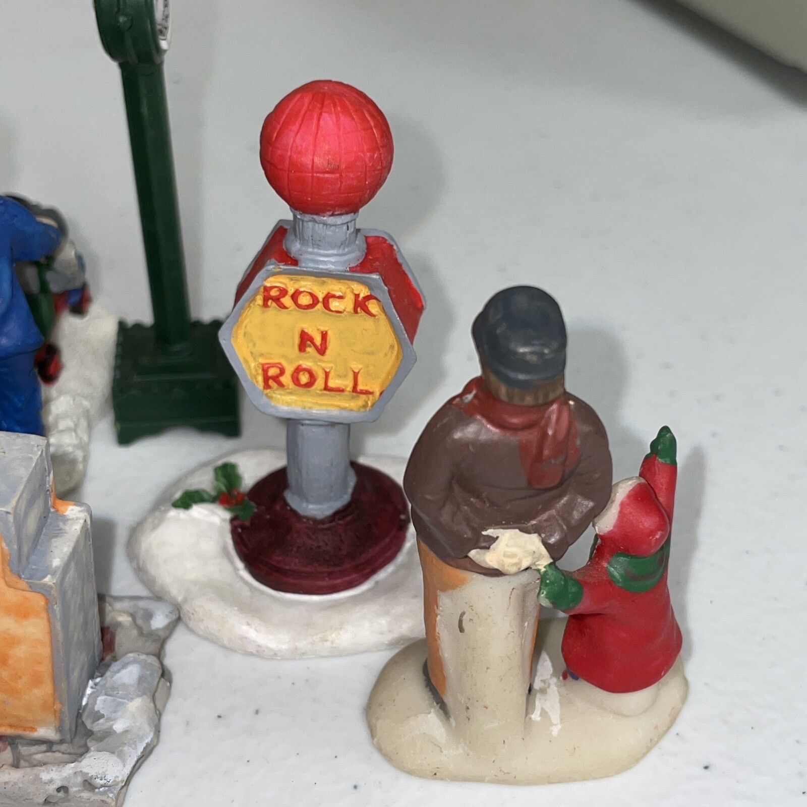 Vintage Christmas Village Figurine Lot Various Christmas Santa Clause Figures
