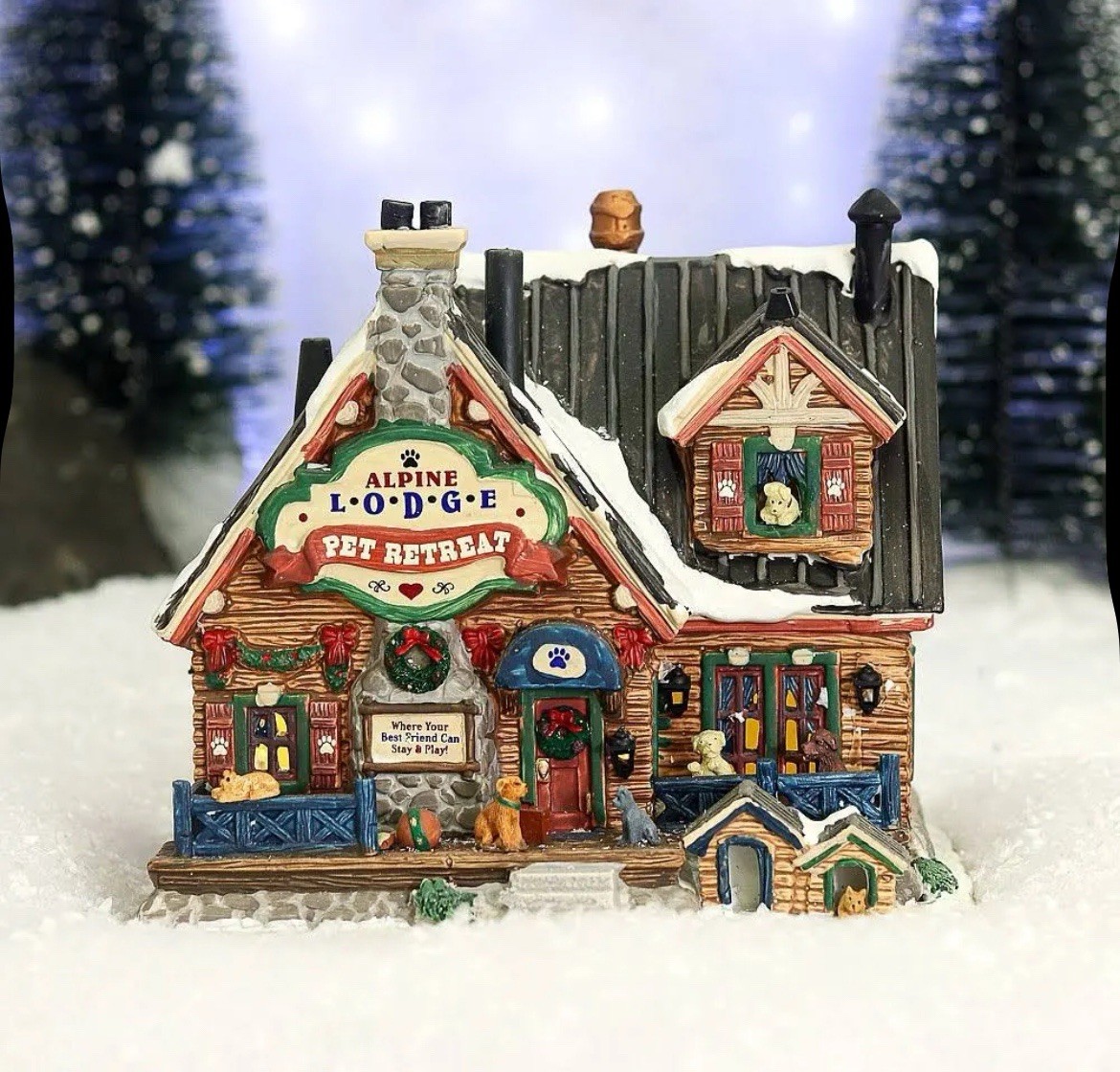 Lemax Christmas Village Alpine Lodge Pet Retreat.