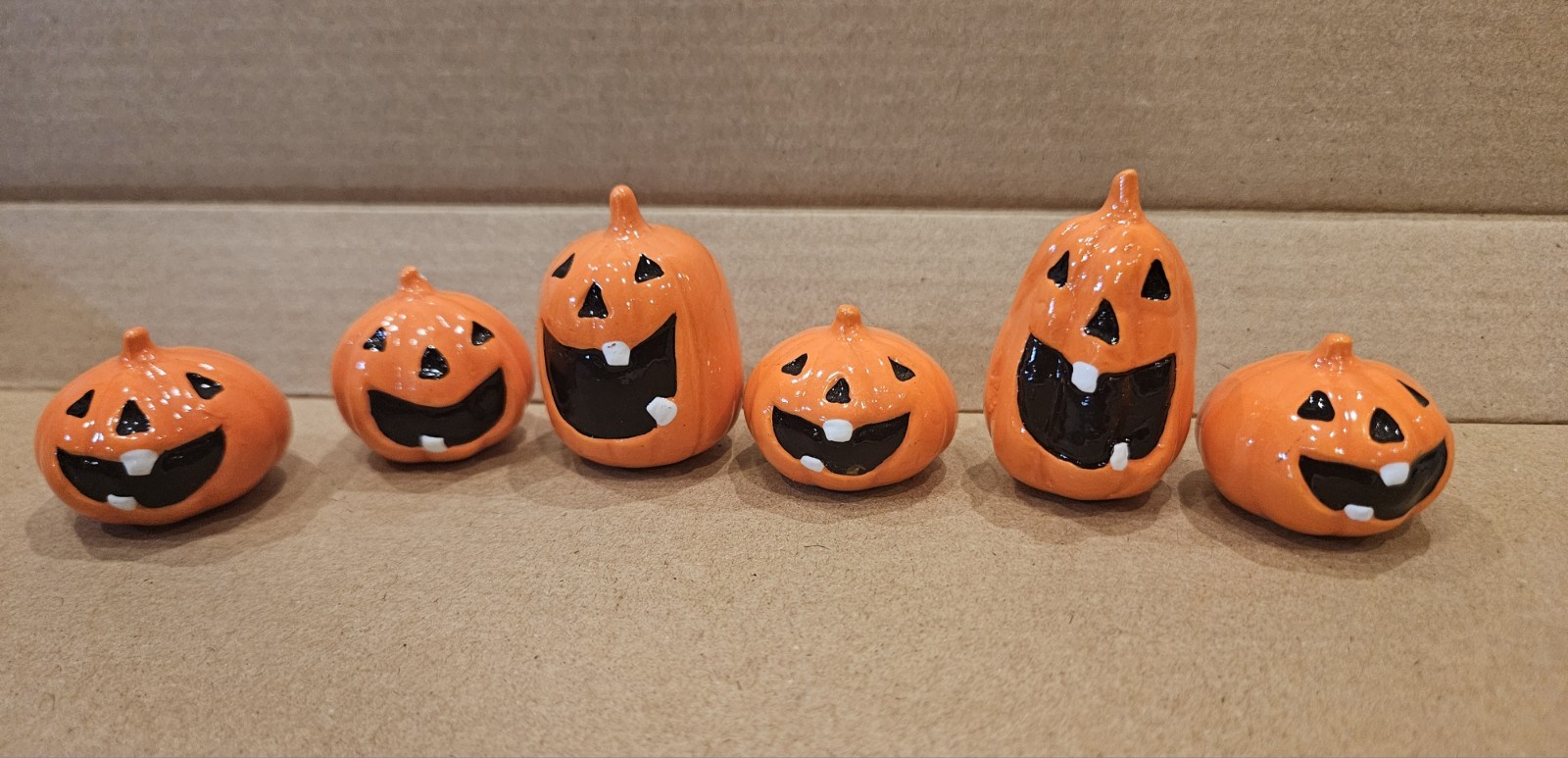 Lot Of 9 Halloween Figures Sign Pumpkins Patch Black Cat Ghost Jack-o’-lantern