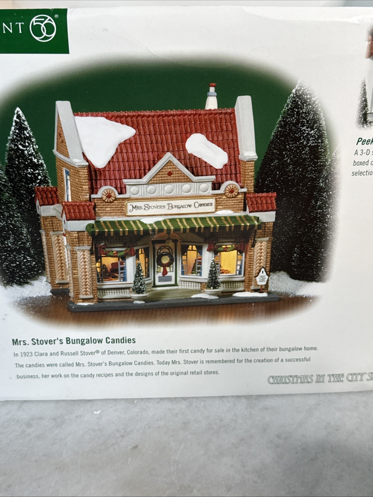 Dept 56 Christmas in the City Mrs. Stover’s Bungalow Candies #58917 READ