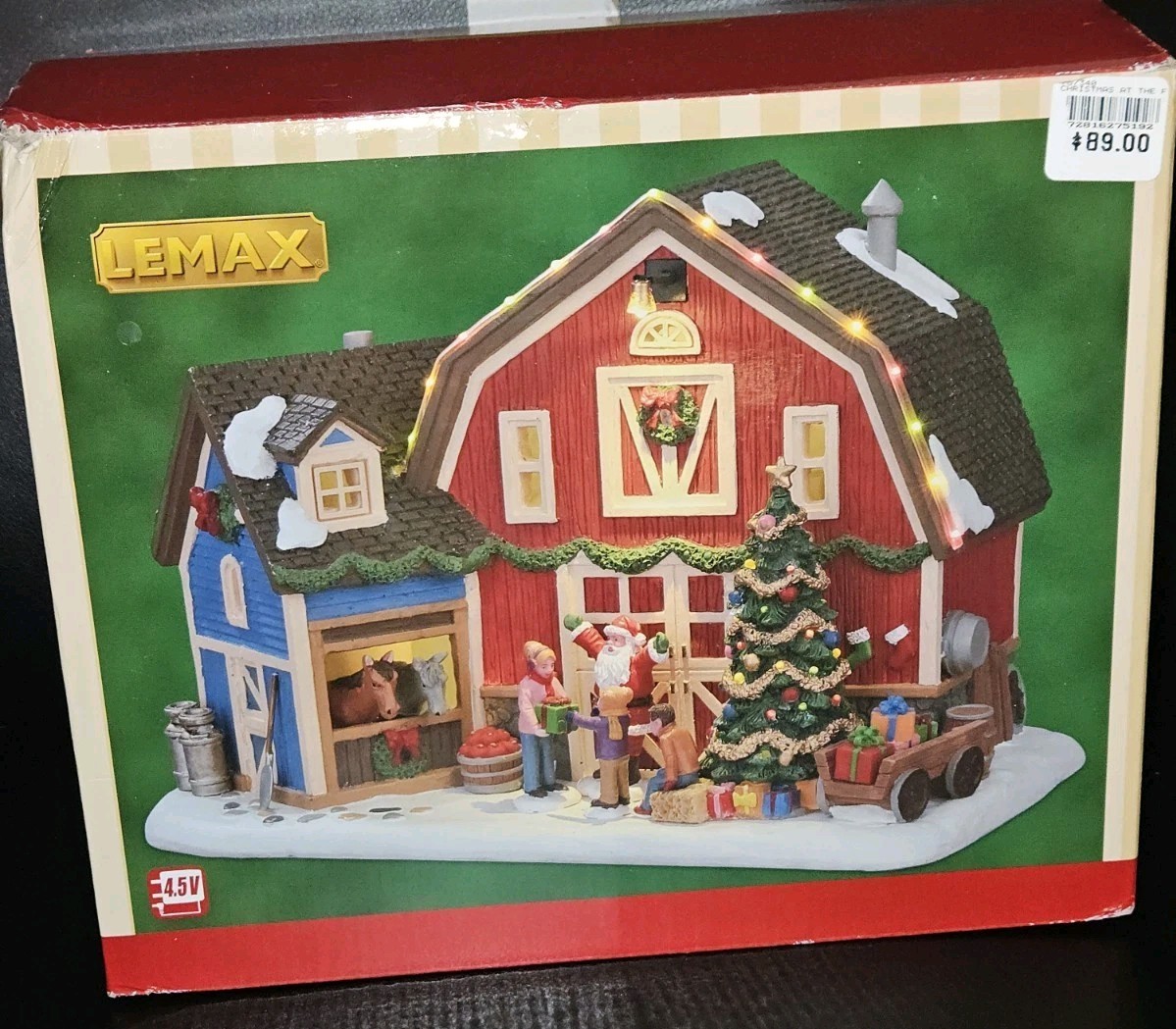 2017 LEMAX Porcelain Christmas At The Farm Exterior Lighted Building Red Barn