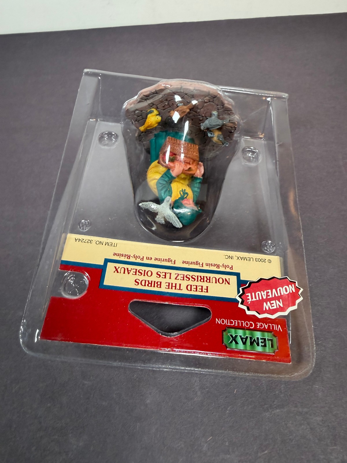 Lemax Village FEED THE BIRDS Poly Resin Figurine Figure 2003 32724A