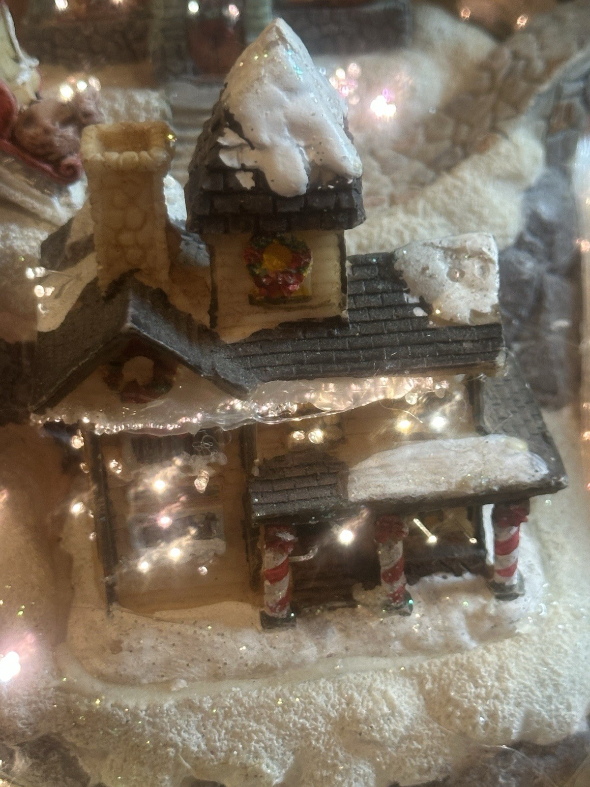 Puelo Fiber Optic Color Changing Christmas Village Vintage Christmas Decor