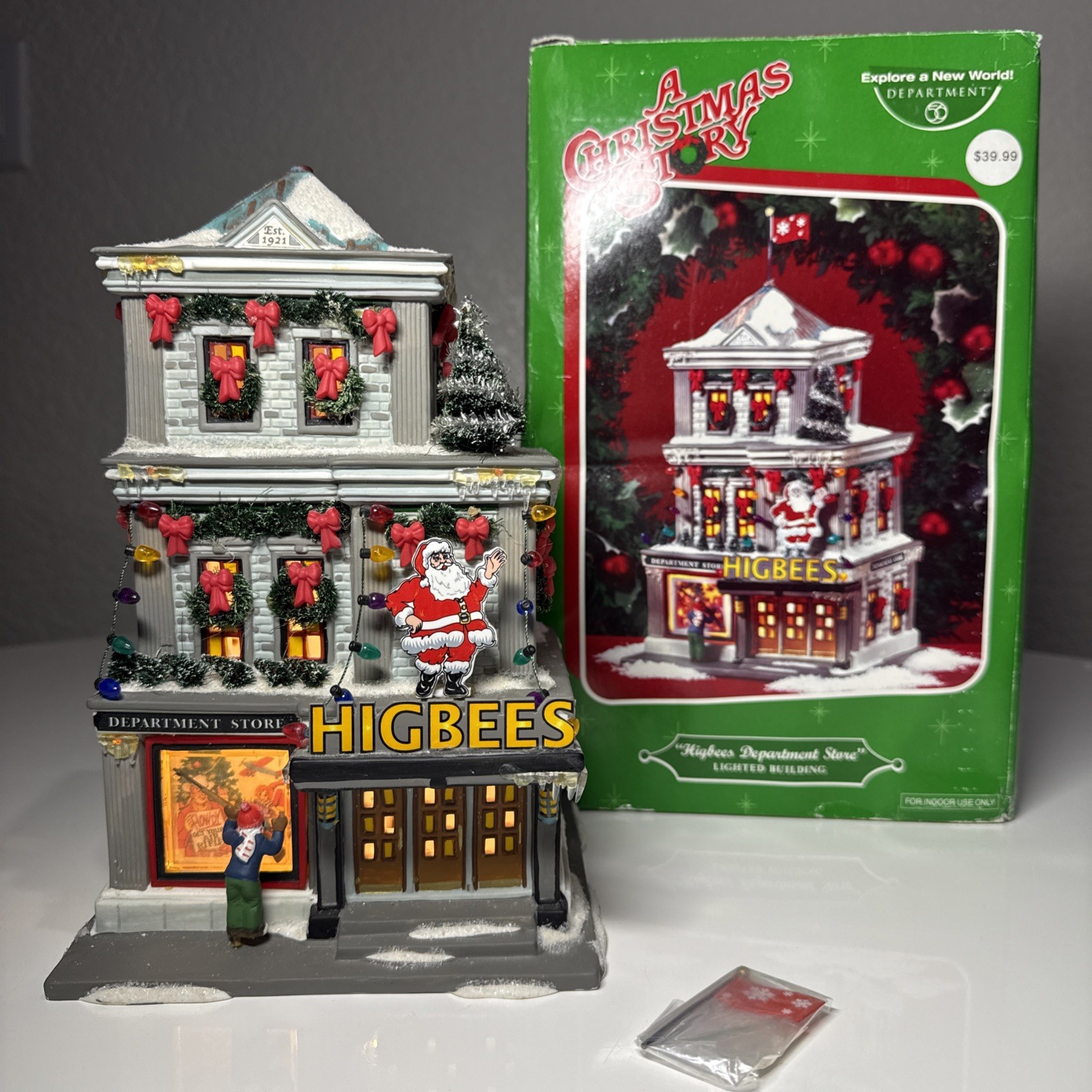 Dept 56 A Christmas Story ‘Higbees Department Store’ W/Box And Flag Unused.