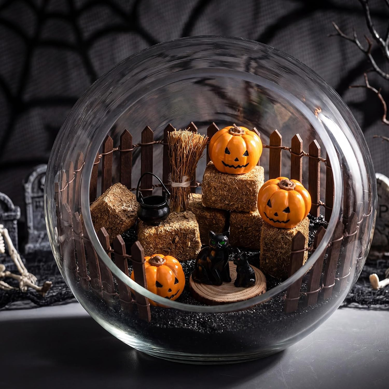 14 Pcs Halloween Village Accessories Set Halloween Miniature Figurines Included
