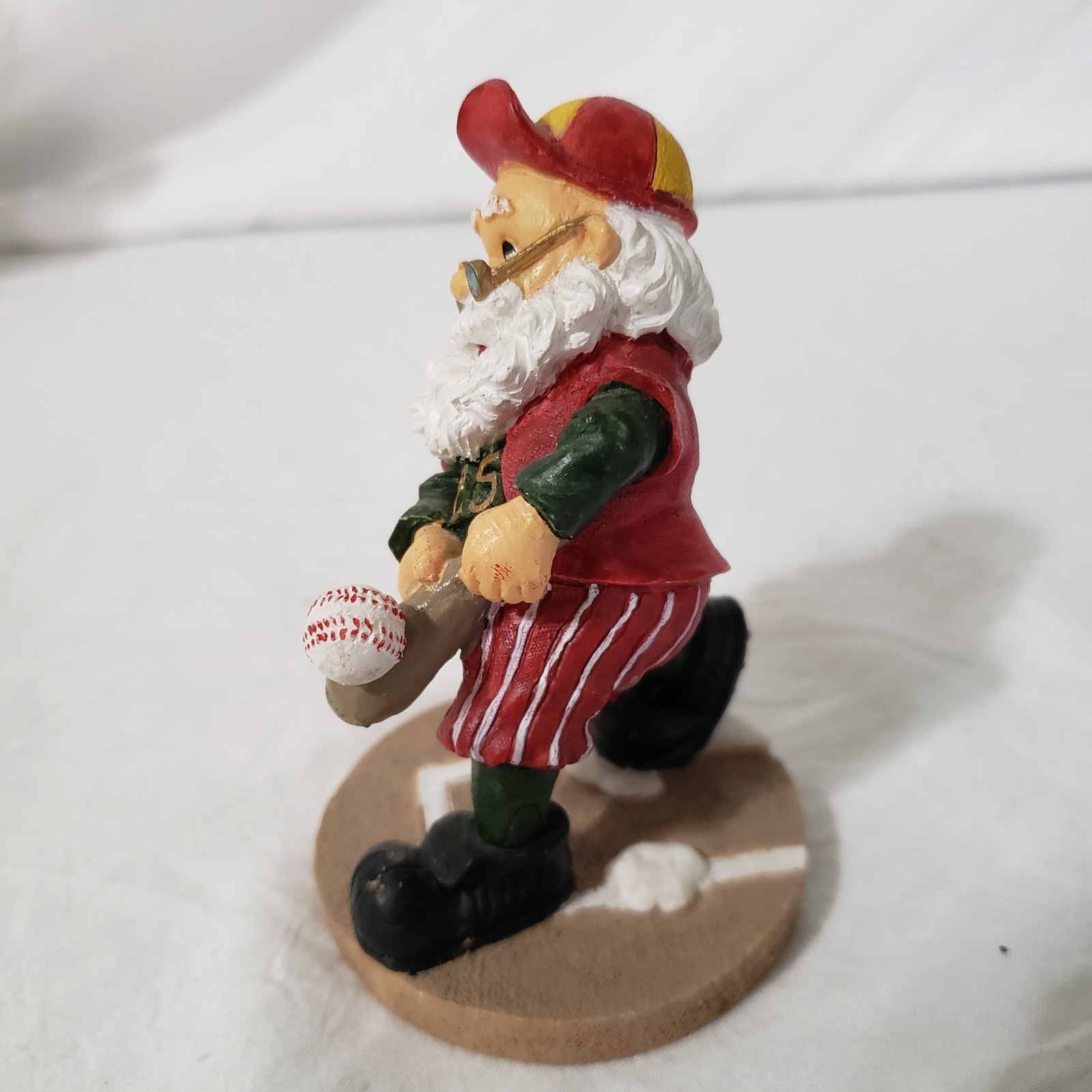 Santa’s Workbench Collection 1997 Figurine Santa Playing Baseball Bat Home Plate