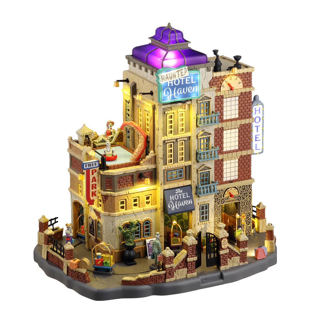Lemax The Haunted Hotel Haven Spooky Town Sights Sounds #45220 Musical Animated