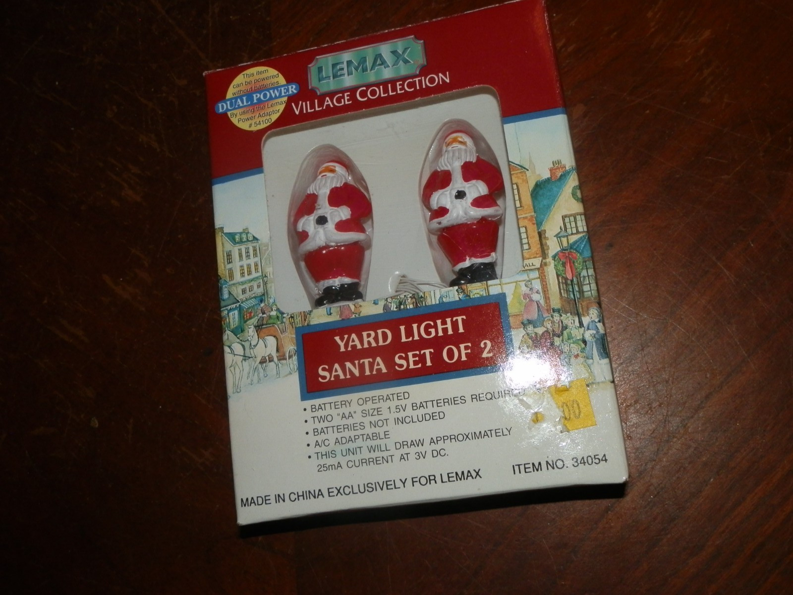 NEW LEMAX VILLAGE Christmas YARD LIGHTS SANTA SET 2 Blow Mold Vintage Lawn Decor