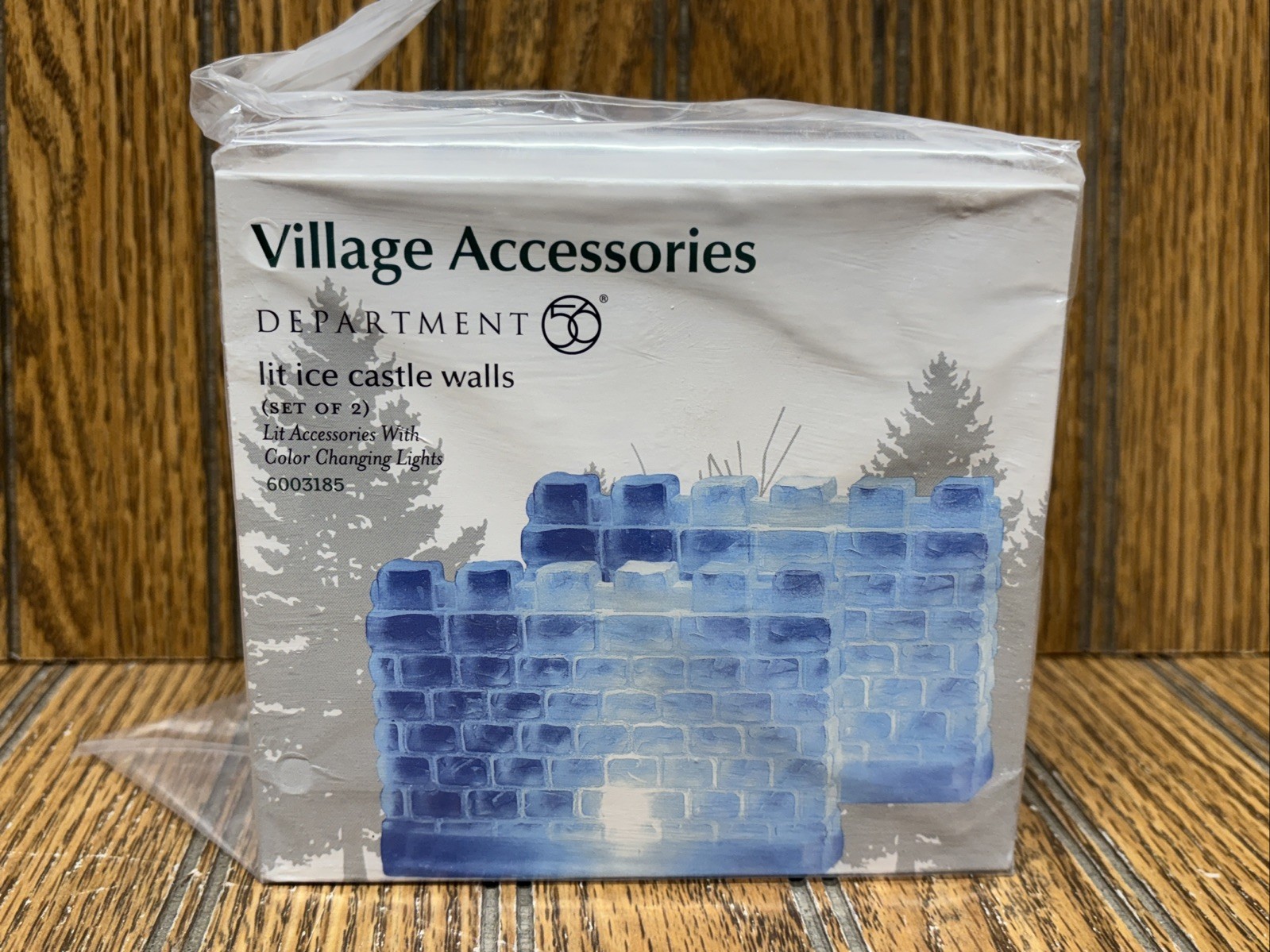Dept 56 Lit Ice Castle Wall Set 2 Changes Color Village Accessory 6003185 New