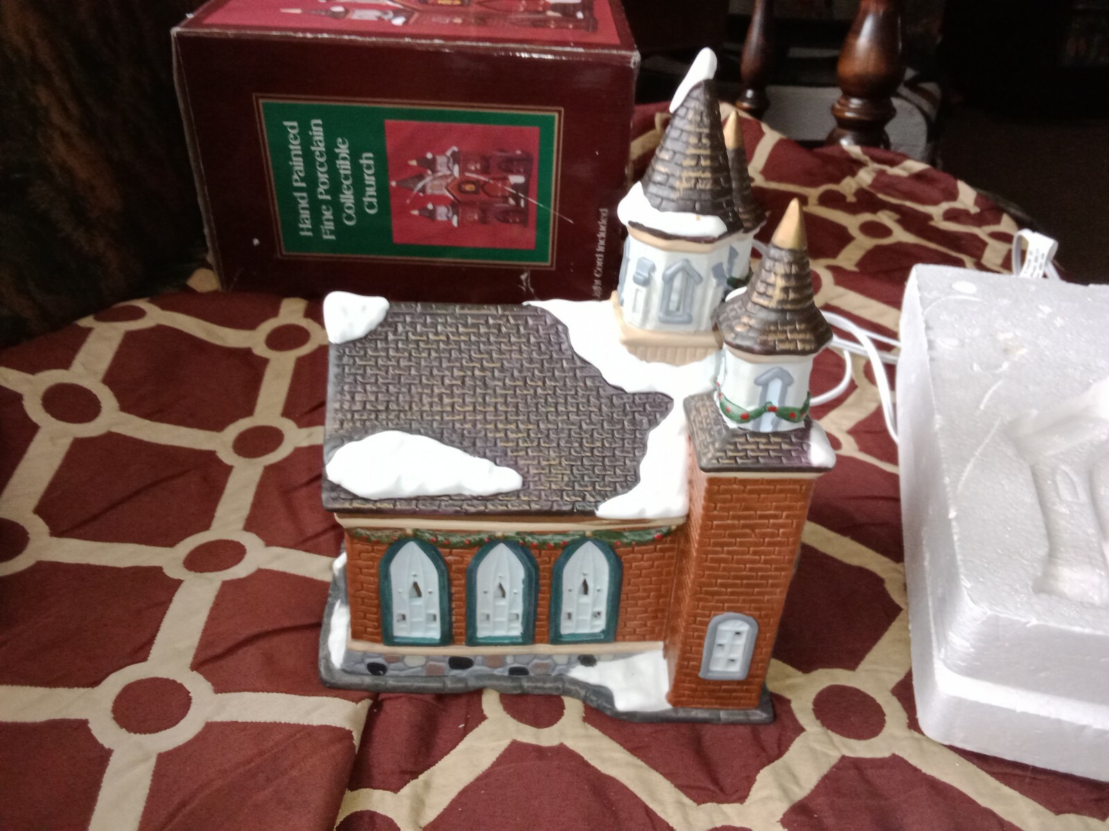 Galleria Hand Painted Porcelain Church Collectible TPH-124 Christmas Village