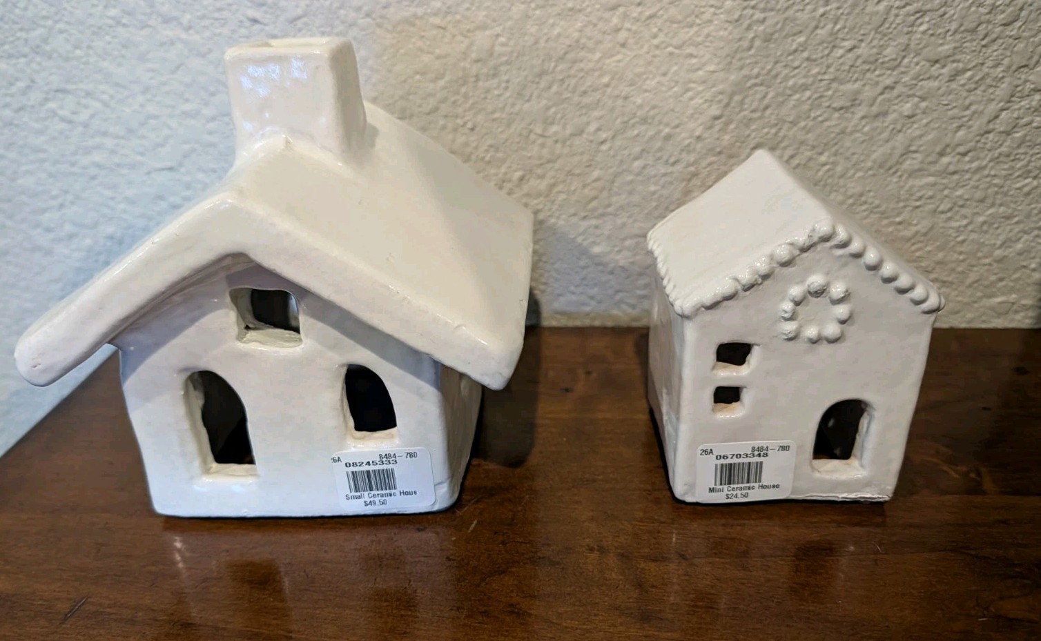 POTTERY BARN Handcrafted Ceramic Christmas Village Small + Mini Houses-OPEN BOX