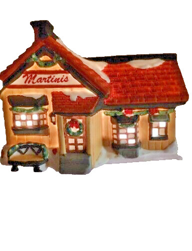 Vintage ’91 It’s a Wonderful Life Martini’s Bar Bedford Falls Lighted HTF RSVP