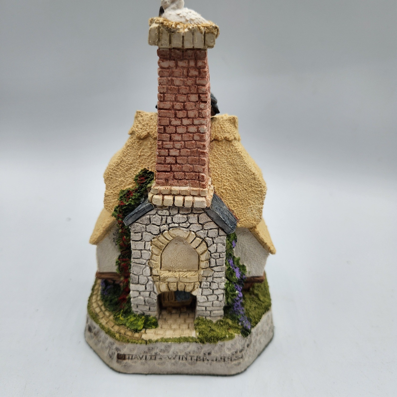 David Winter Cottages Stork Cottage Boy 1995 Celebration Cottages Hand Painted