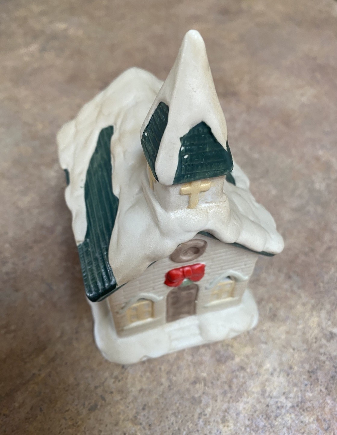Vintage Hand Painted Porcelain Church Christmas Village Decoration