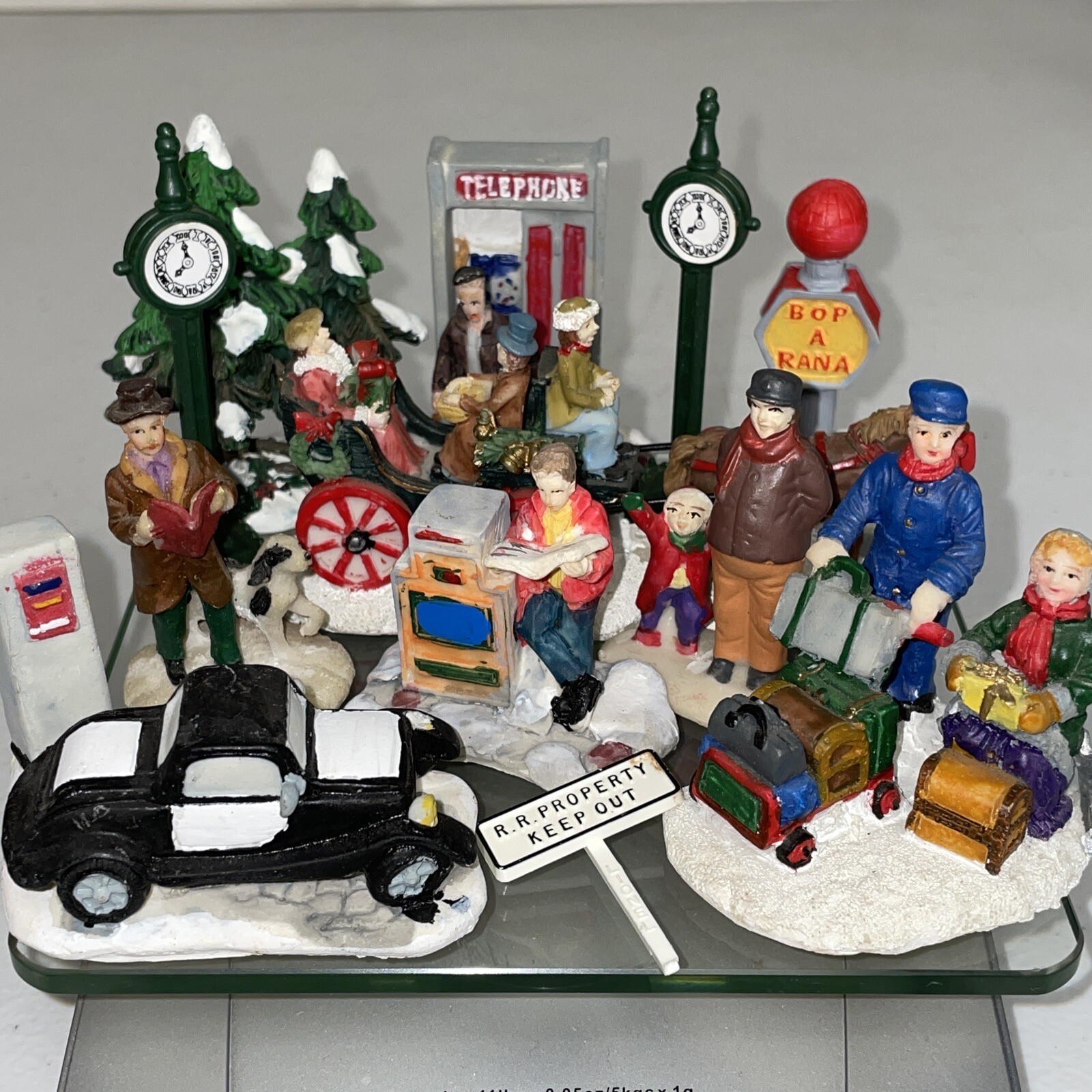 Vintage Christmas Village Figurine Lot Various Christmas Santa Clause Figures
