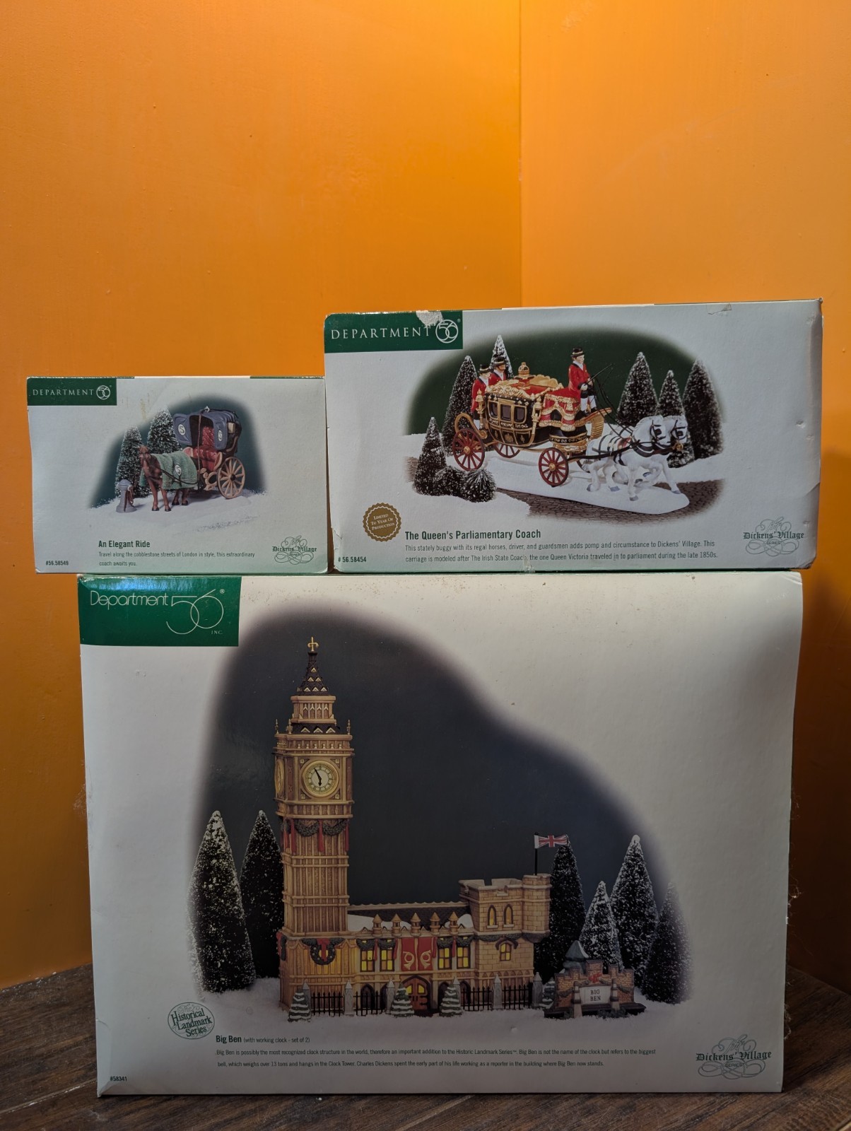 Dept 56 Big Ben Clock Tower London Queens Parliamentary Coach Christmas Village
